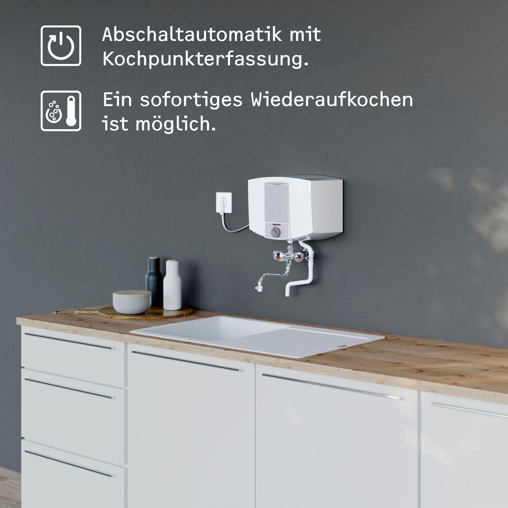 Stiebel Eltron Kochendwassergerät KBA 5 KA automatic, 5,0 Liter, 2 kW, 230 V