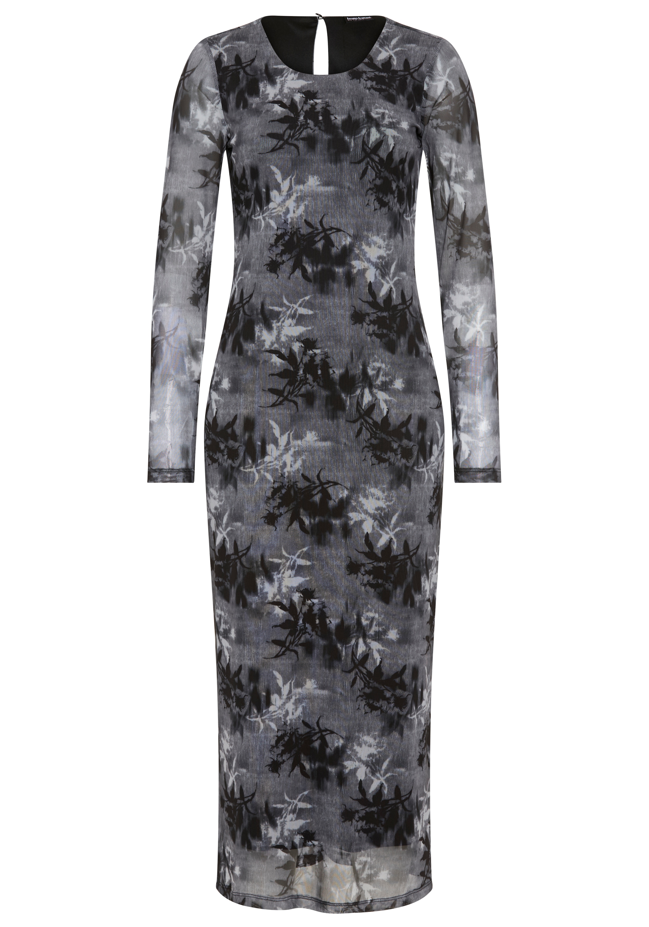 Bruno Banani Meshkleid »in moderner Midi-Länge« Ohne Taschen figurbetonte Passform, aus Mesh und Jersey