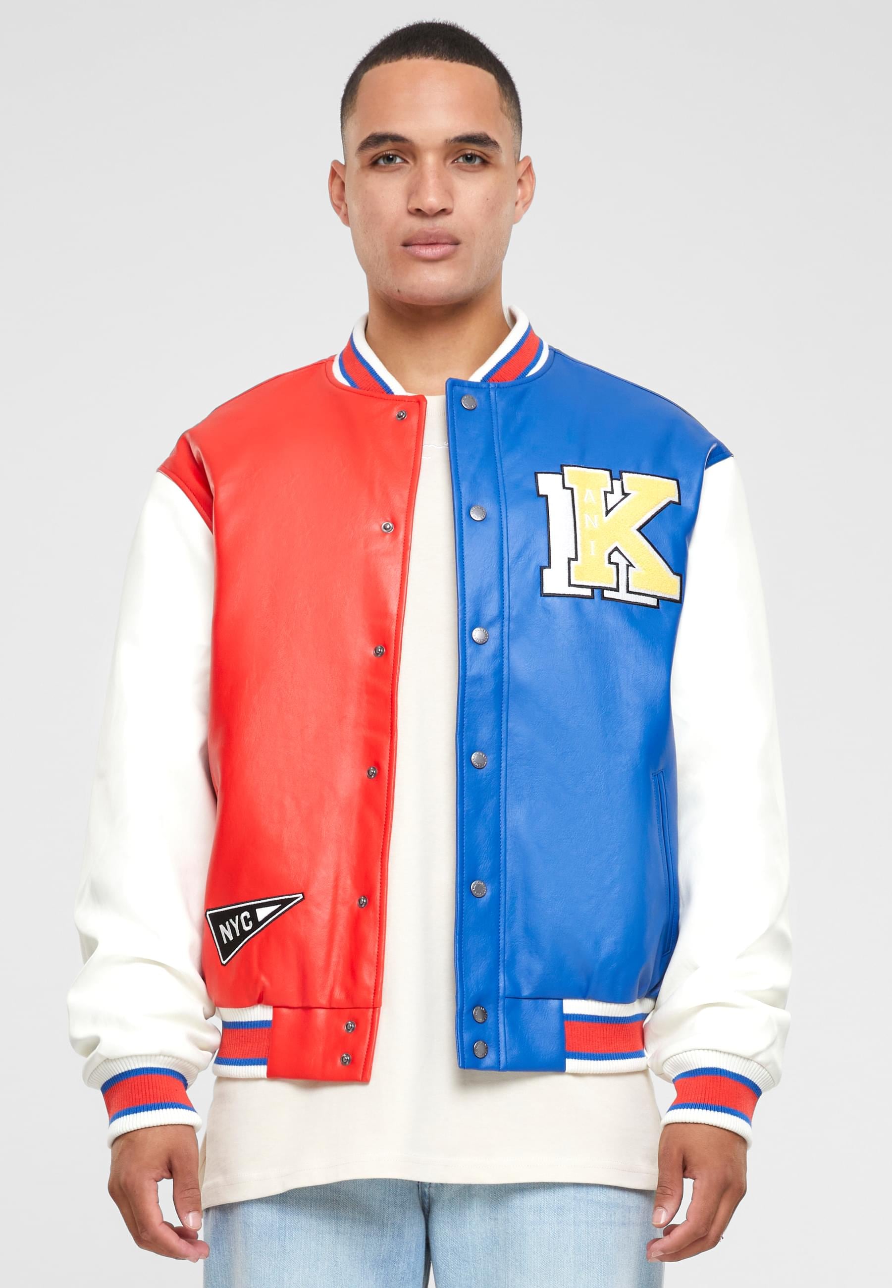 Karl Kani Allwetterjacke »Karl Kani Herren KK Retro Patch Block College Jacket«, (1 St.), ohne Kapuze