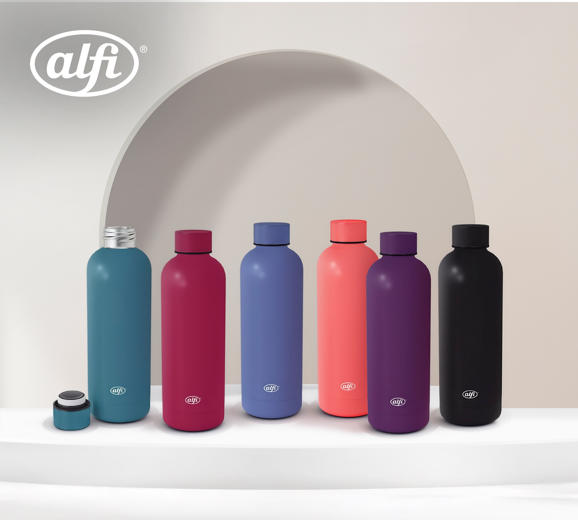 Alfi Isolierflasche »BASICS BOTTLE, aus doppelwandigem Edelstahl« 0,50l, 12h kalt oder 6h heiß, absolut dicht