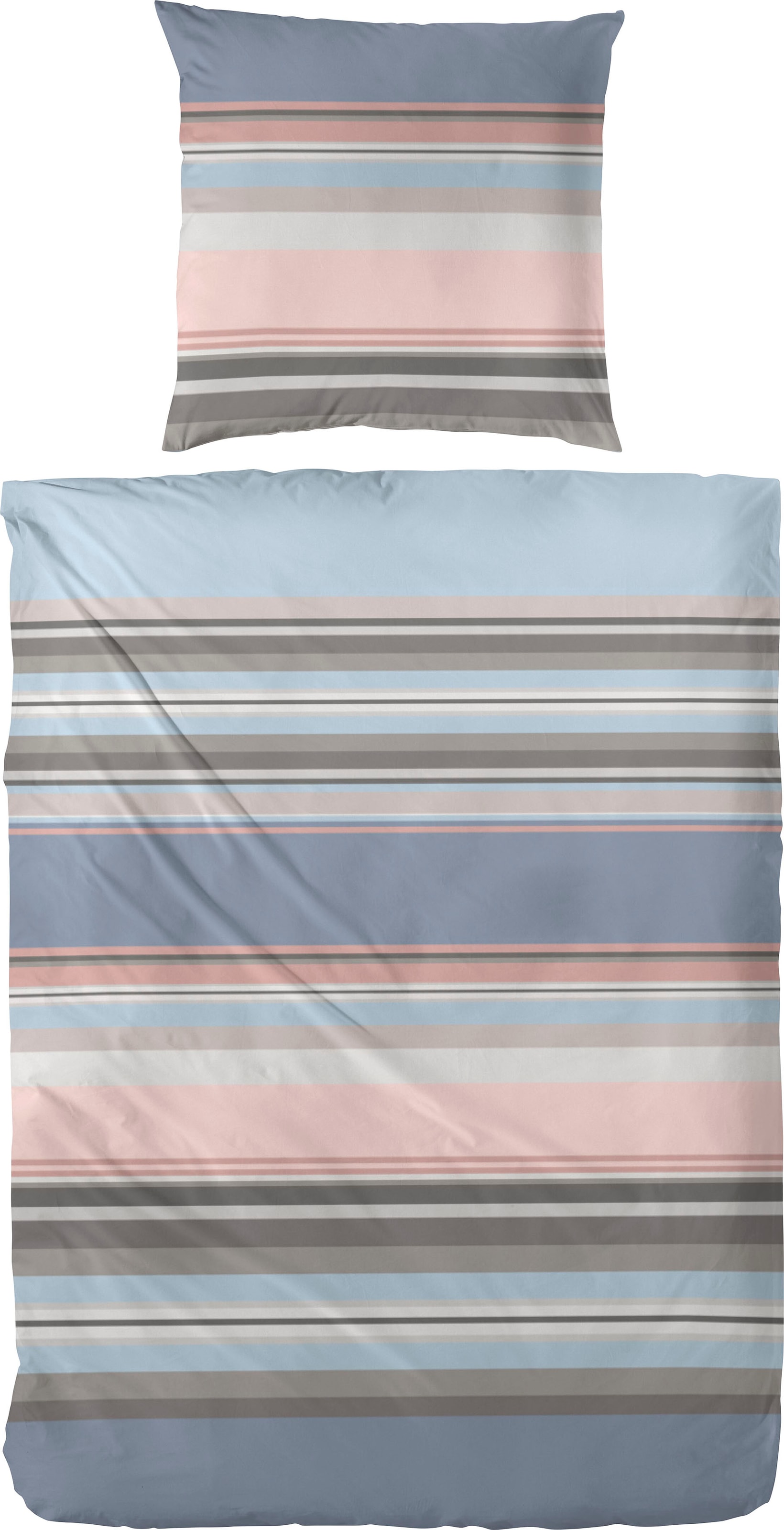 Primera Bettwäsche "Cleanstripe" 2 Stk. mit herbstlichen Farben, aus Edelflanell