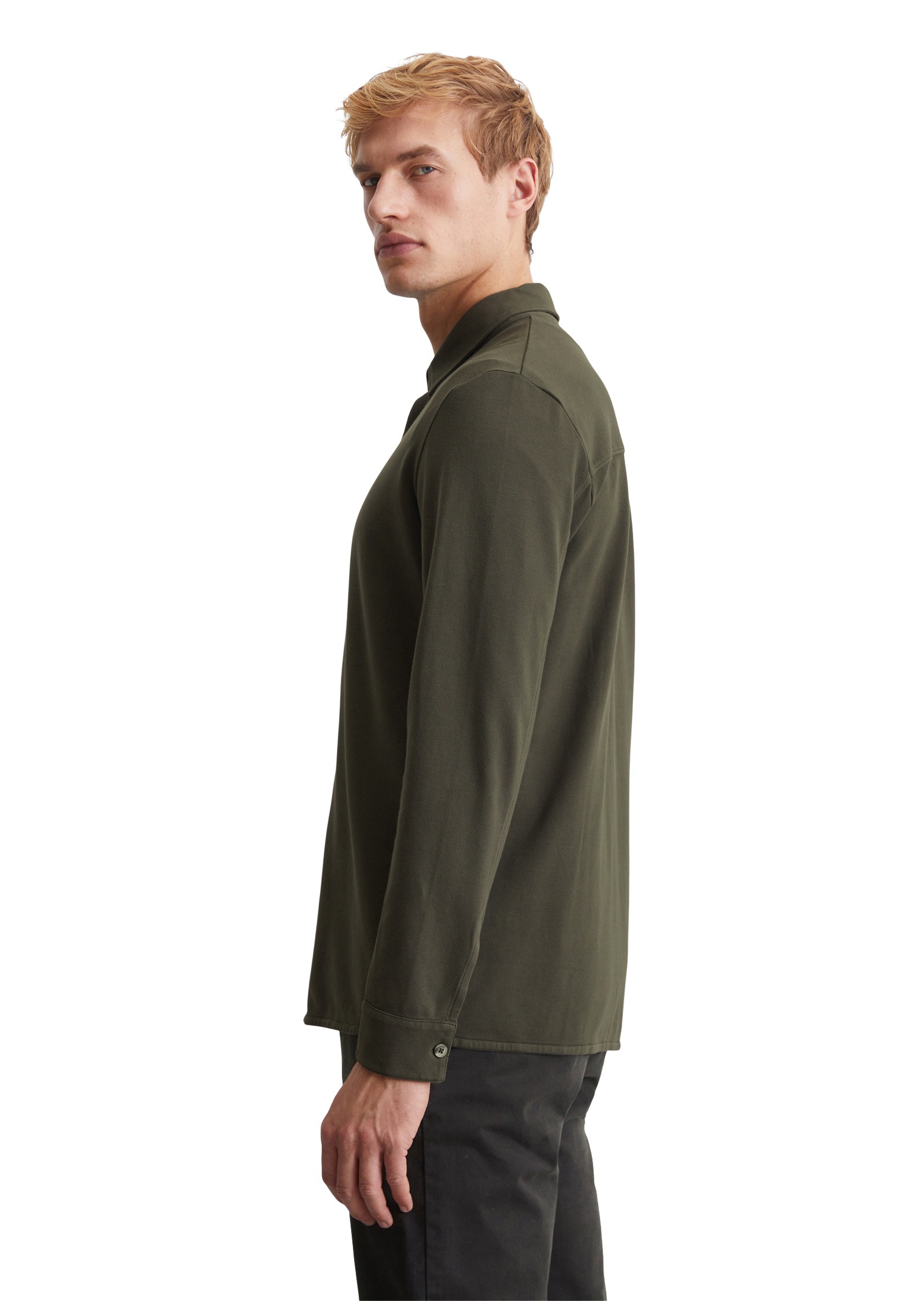 Marc O'Polo Langarm-Poloshirt »aus Bio-Baumwolle mit Elasthan«