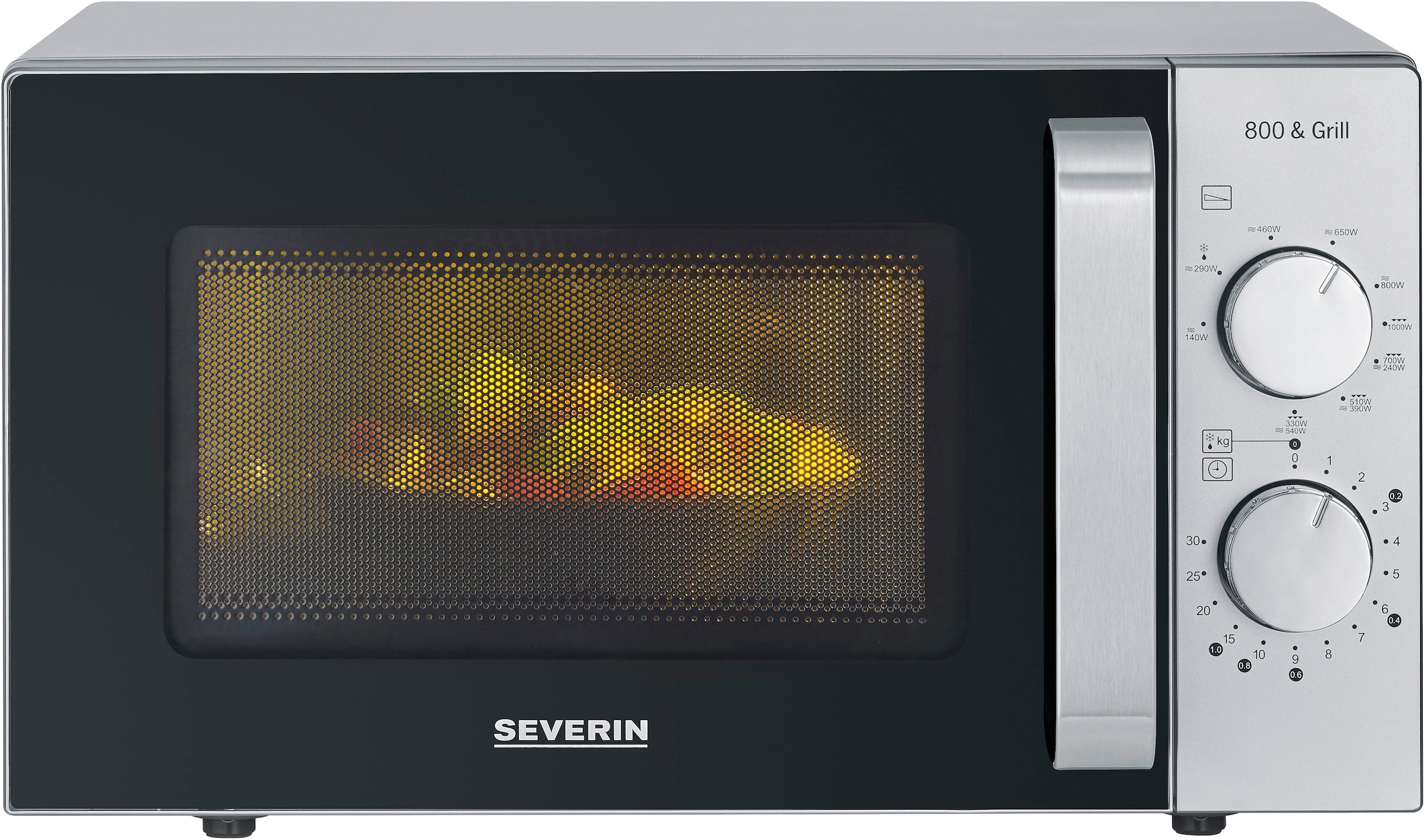 Severin Mikrowelle »2-in-1 mit Glasboden und Grill MW 7768«, Mikrowelle-Grill, vollflächiger Glasboden für eine gleichmäßige Wärmeverteilung