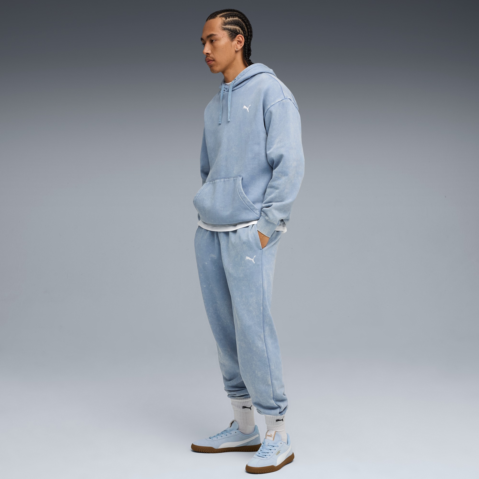 Thumbnail - PUMA Kapuzensweatshirt "ESS ELEVATED RELAXED WASH HOODIE FL", mit Kängurutasche, mit Print-Applikation