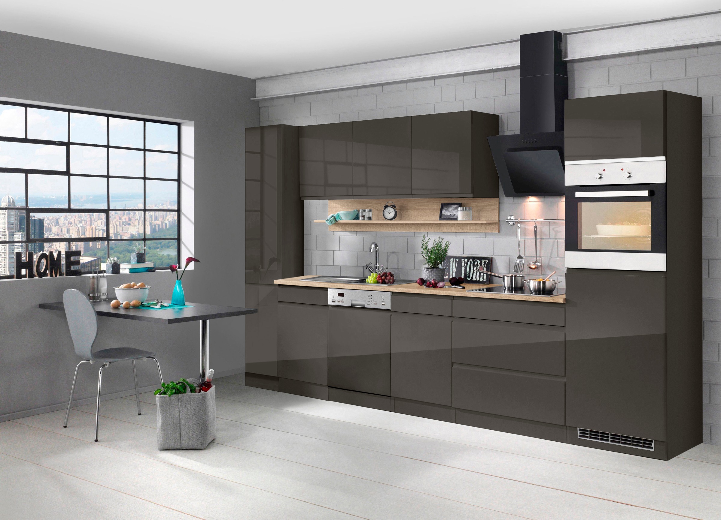 KOCHSTATION Küchenzeile »KS-Virginia« Breite 330 cm, mit E-Geräten