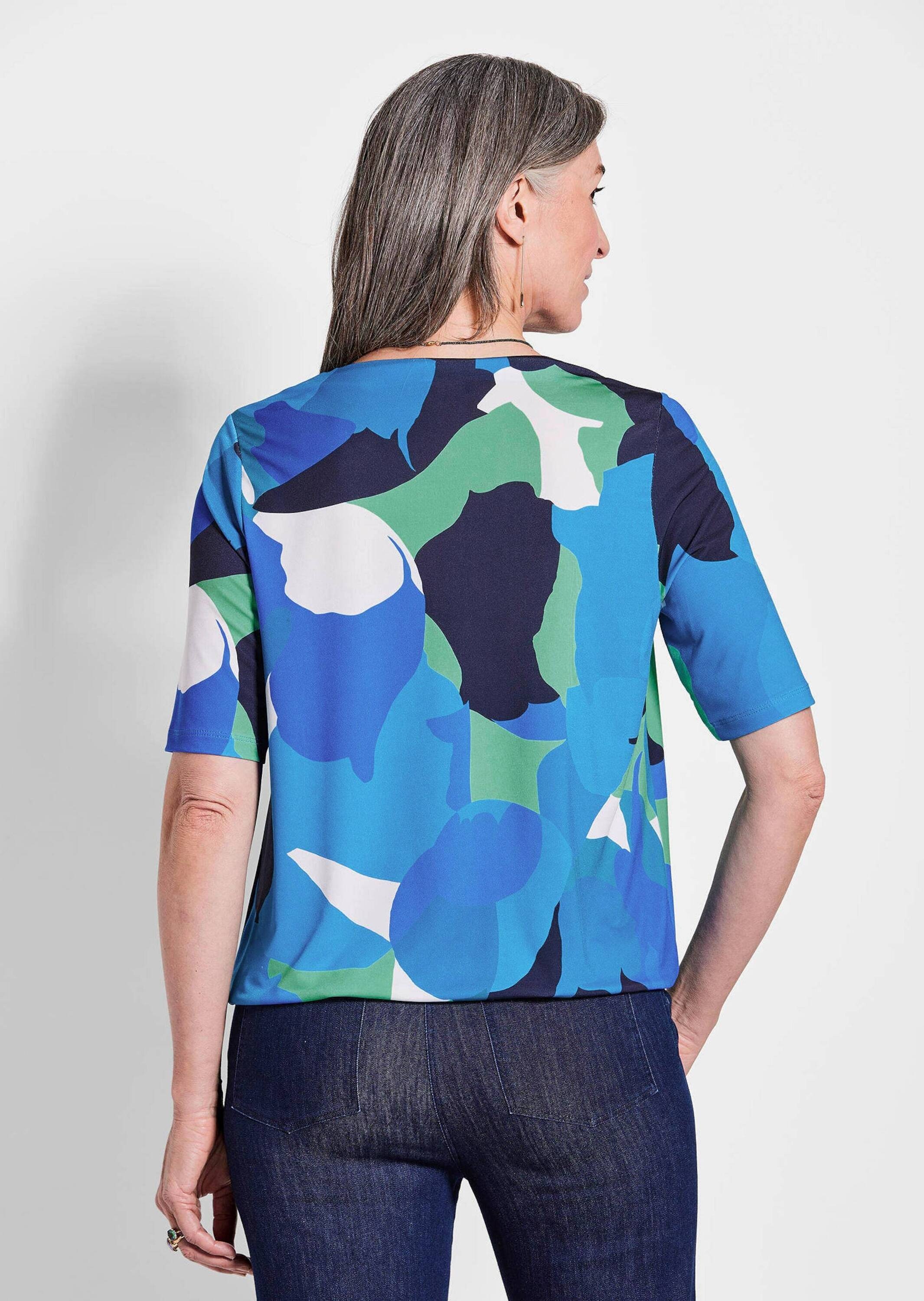 GOLDNER Kurzarmshirt »Kurzgröße Halbarmshirt mit Print«