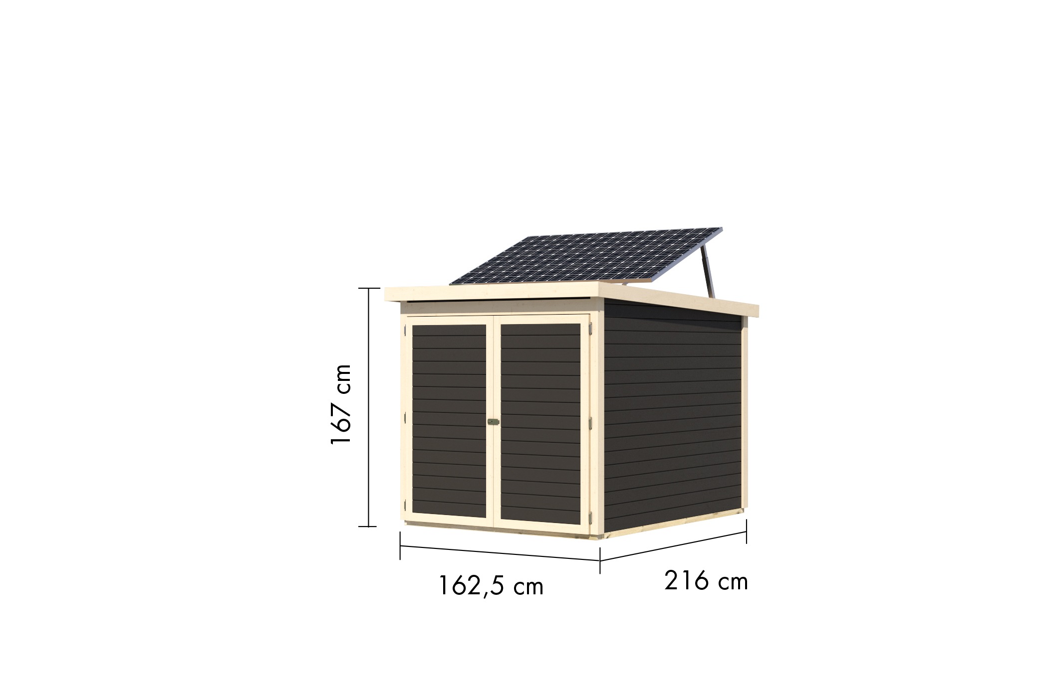 Karibu Fahrradbox »Fahrradgarage 3 Solar«, in verschiedenen Farben, mit Solarkit, BxTxH: 162,5x216x167 cm