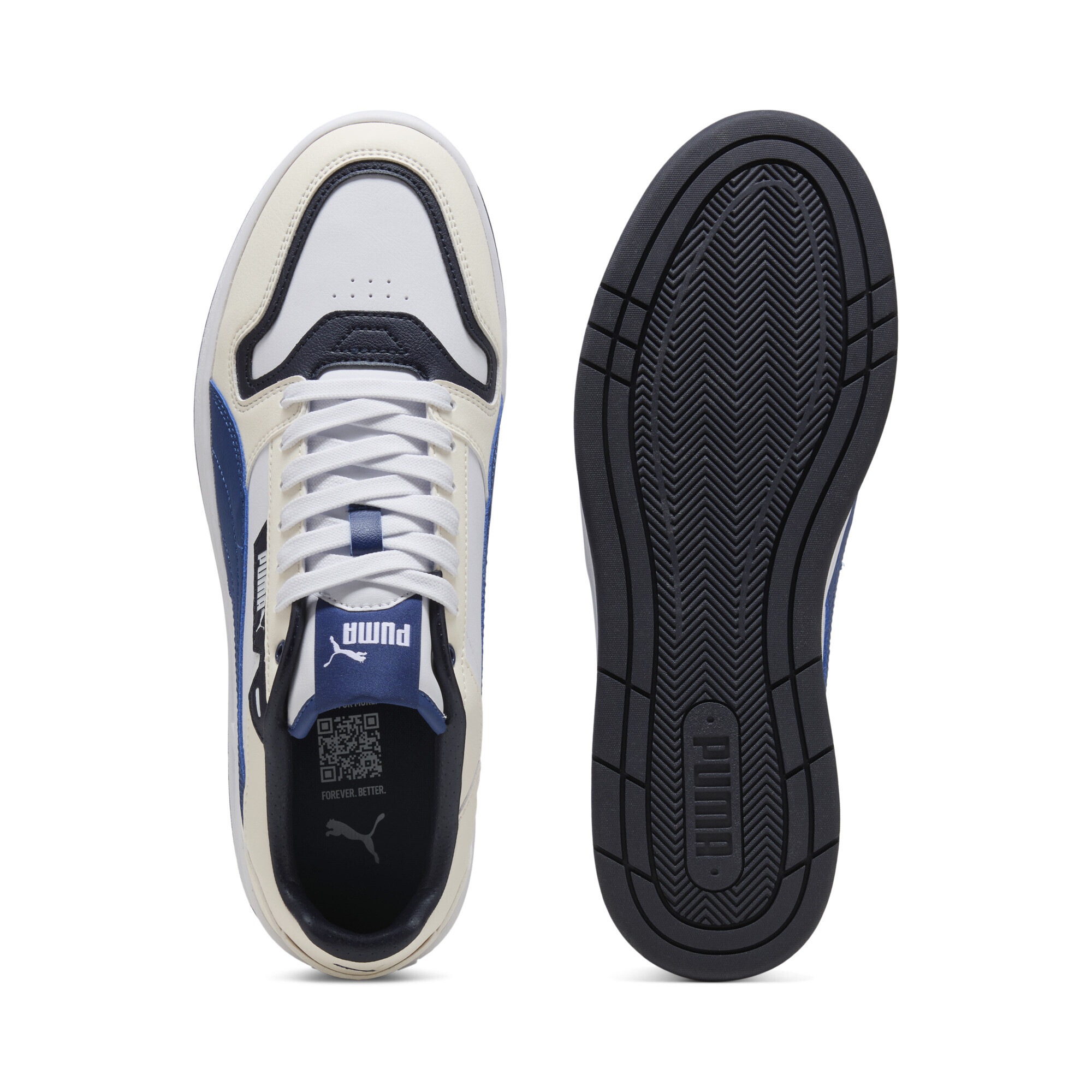 Sneaker PUMA "Court Classic Street Sneakers Erwachsene", Damen, Gr. 39, weiß blau jewel frosted ivory, Obermaterial: Synthetik; Futter: Synthetik, Textil; Innensohle: Textil; Laufsohle: Gummi, Schuhe Sneaker 3