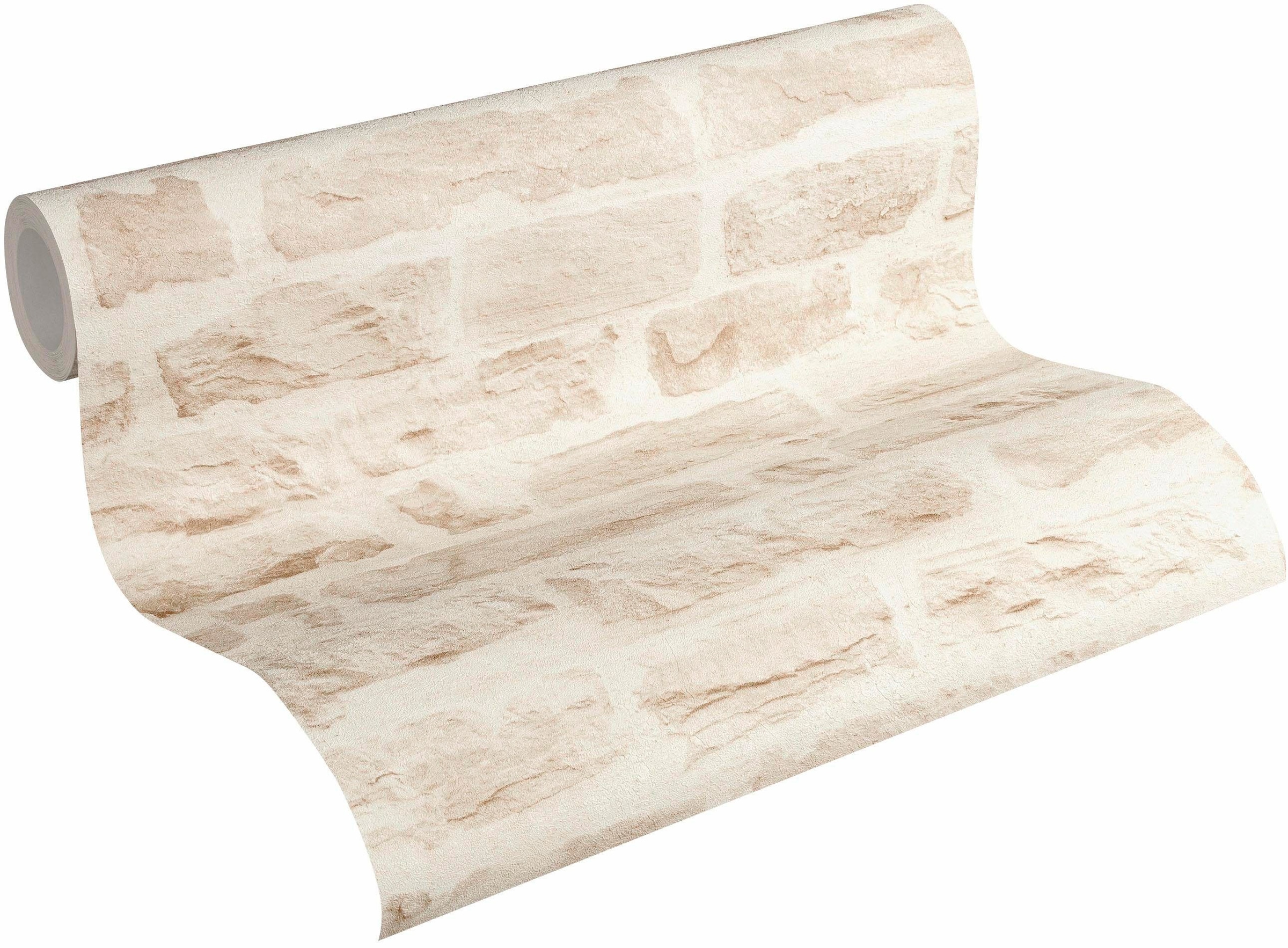 living walls Vliestapete »Best of Wood`n Stone«, Steinoptik-realistisch-urban, Struktur Tapete Stein Tapeten Wohnzimmer Schlafzimmer Küche Flur Optik