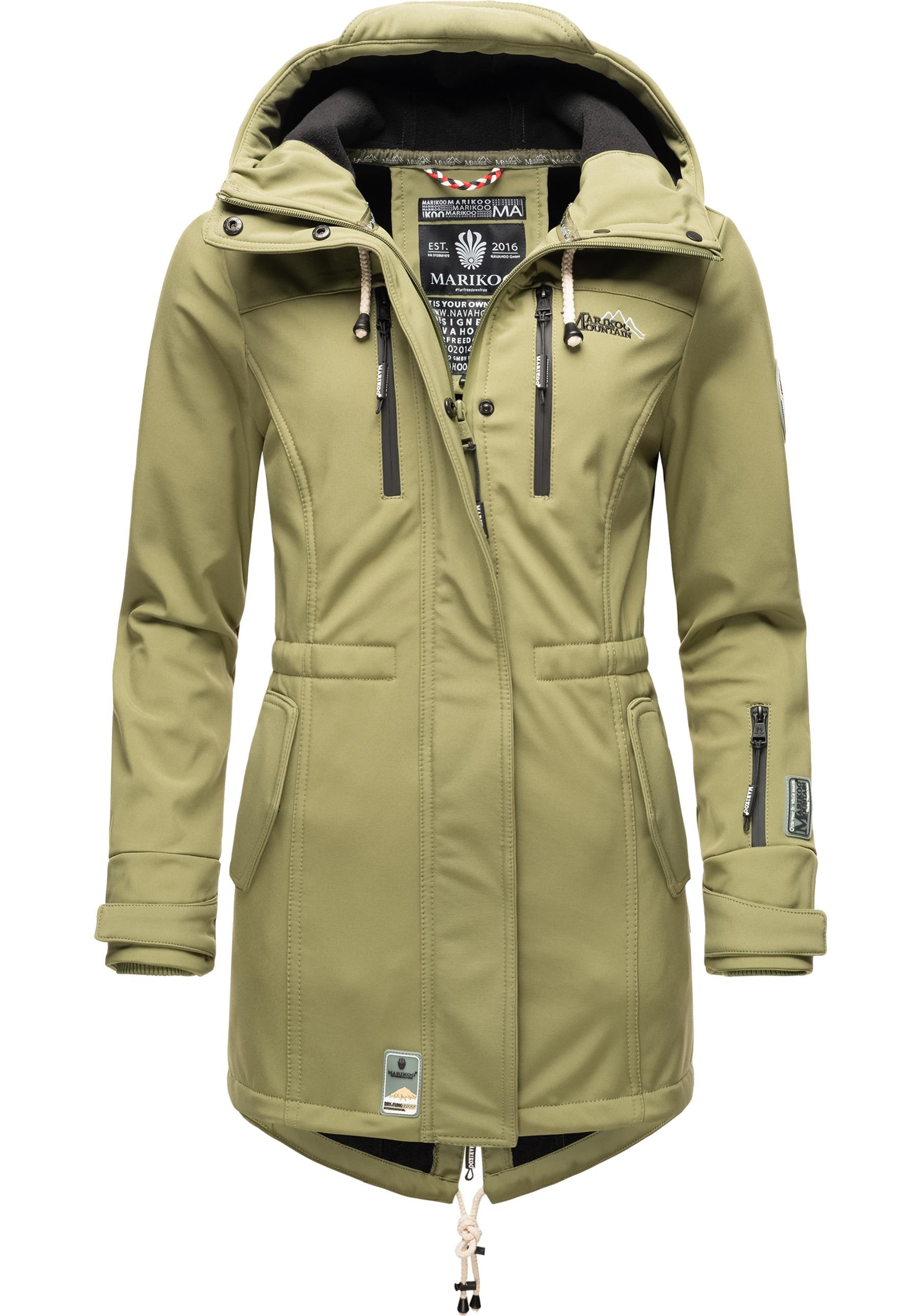 Marikoo Funktionsmantel "Zimtzicke", sportlicher Softshell Parka mit Kapuze