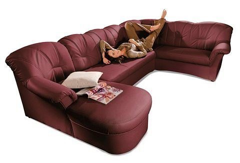 DOMO collection Wohnlandschaft »Papenburg, zeitlose Rückensteppung, elegante Formensprache, U-Form«, in großer Farbvielfalt, wahlweise mit Bettfunktion