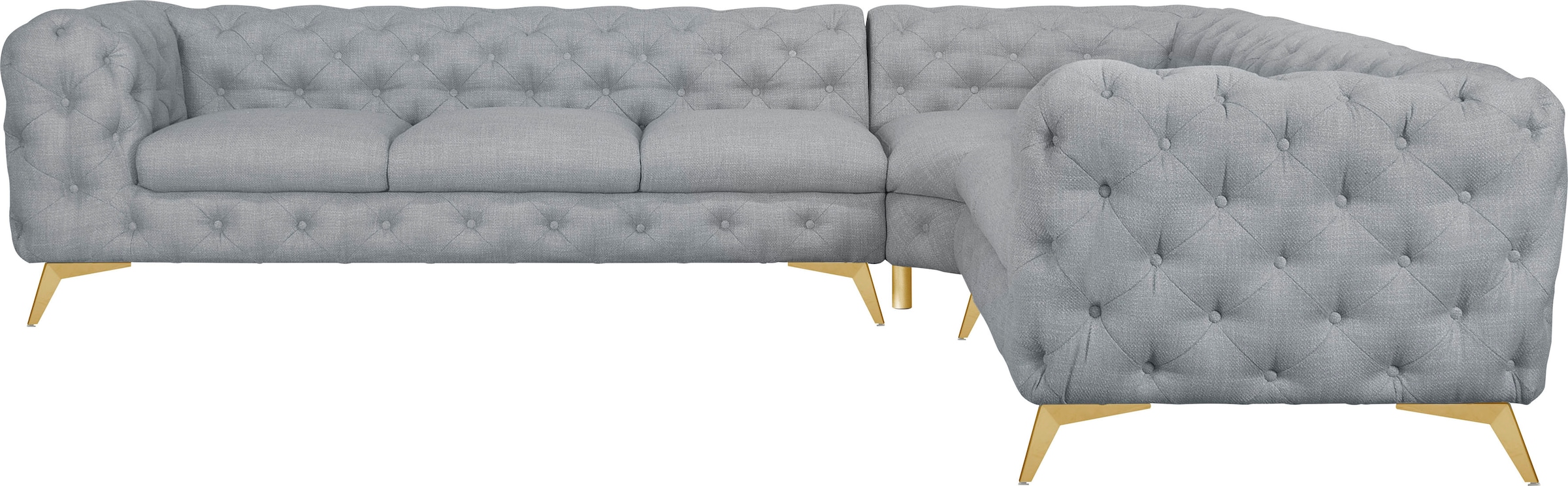 Home affaire Chesterfield-Sofa "Ecksofa GLYNIS L-Form mit Wellenunterfederu günstig online kaufen