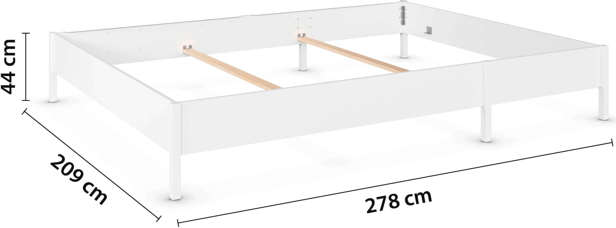 rauch Bett »Familienbett XXL Familiengröße Ehebett Doppelbett Co-Sleeping MARE«, (flexible Umbaumöglichkeit in Einzelbetten), 240x200 cm und 270x200 cm - mit oder ohne Kopfteil MADE IN GERMANY