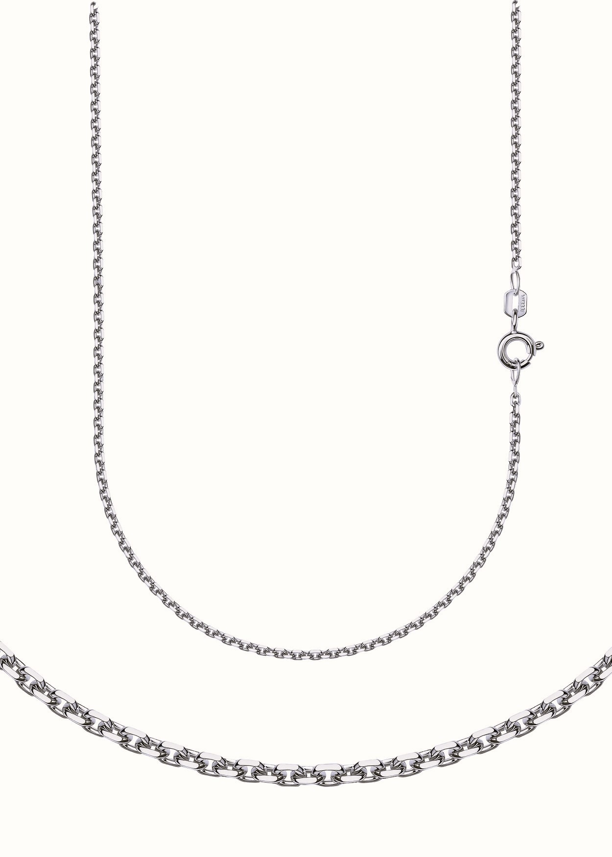 Collierkettchen FIRETTI "Schmuck Geschenk Silber 925 Halskette Ankerkette diamantiert" Gr. 50, silber (silberfarben), Halsketten, Damen, 50, Silber 925 (Sterlingsilber), B: 2mm, Made in Germany, B:2mm