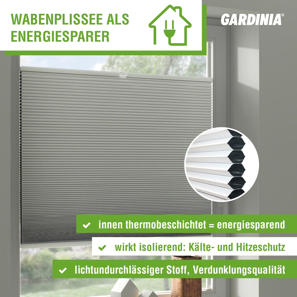 GARDINIA Wabenplissee »Wabenplissee Concept Thermo-Abdunklung«, verdunkelnd, energiesparend, mit Bohren