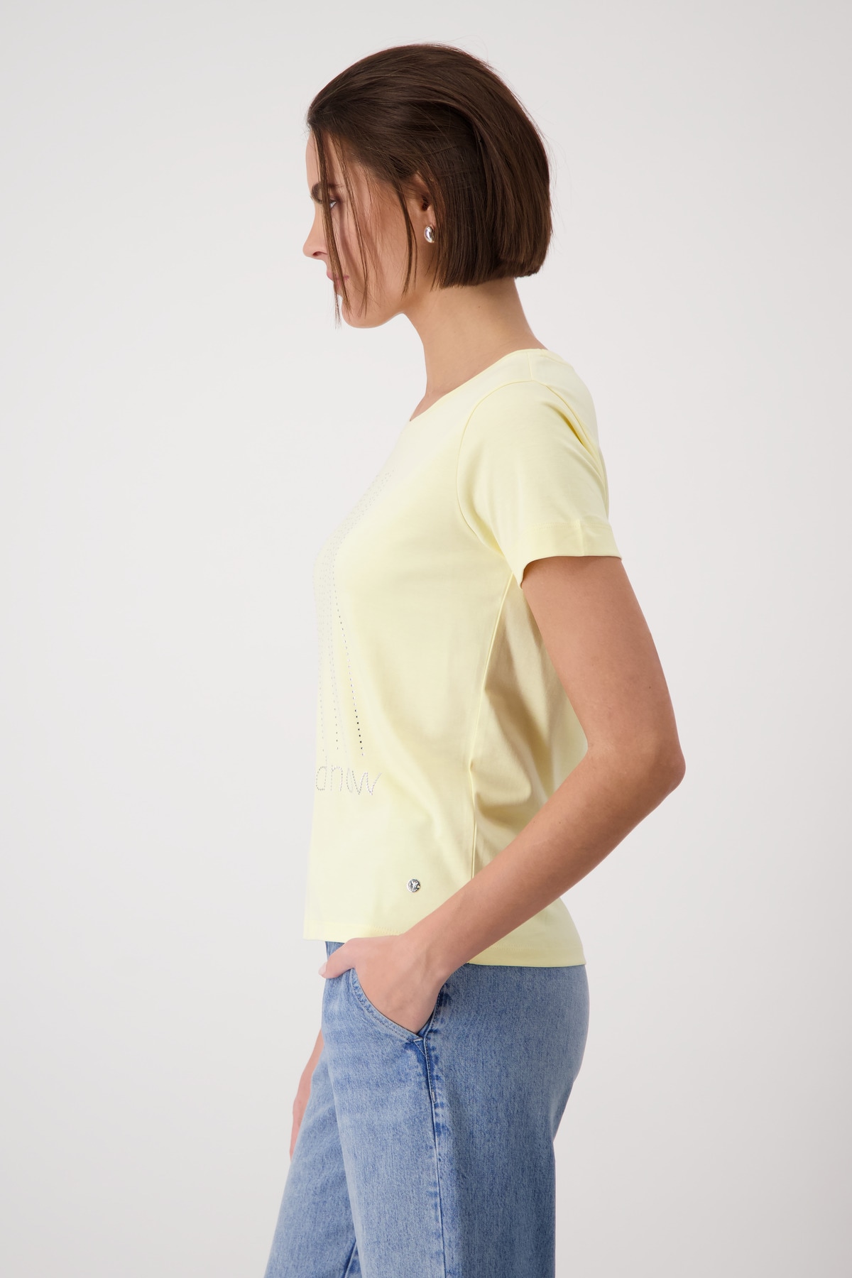 Monari Rundhalsshirt, mit Glitzernieten
