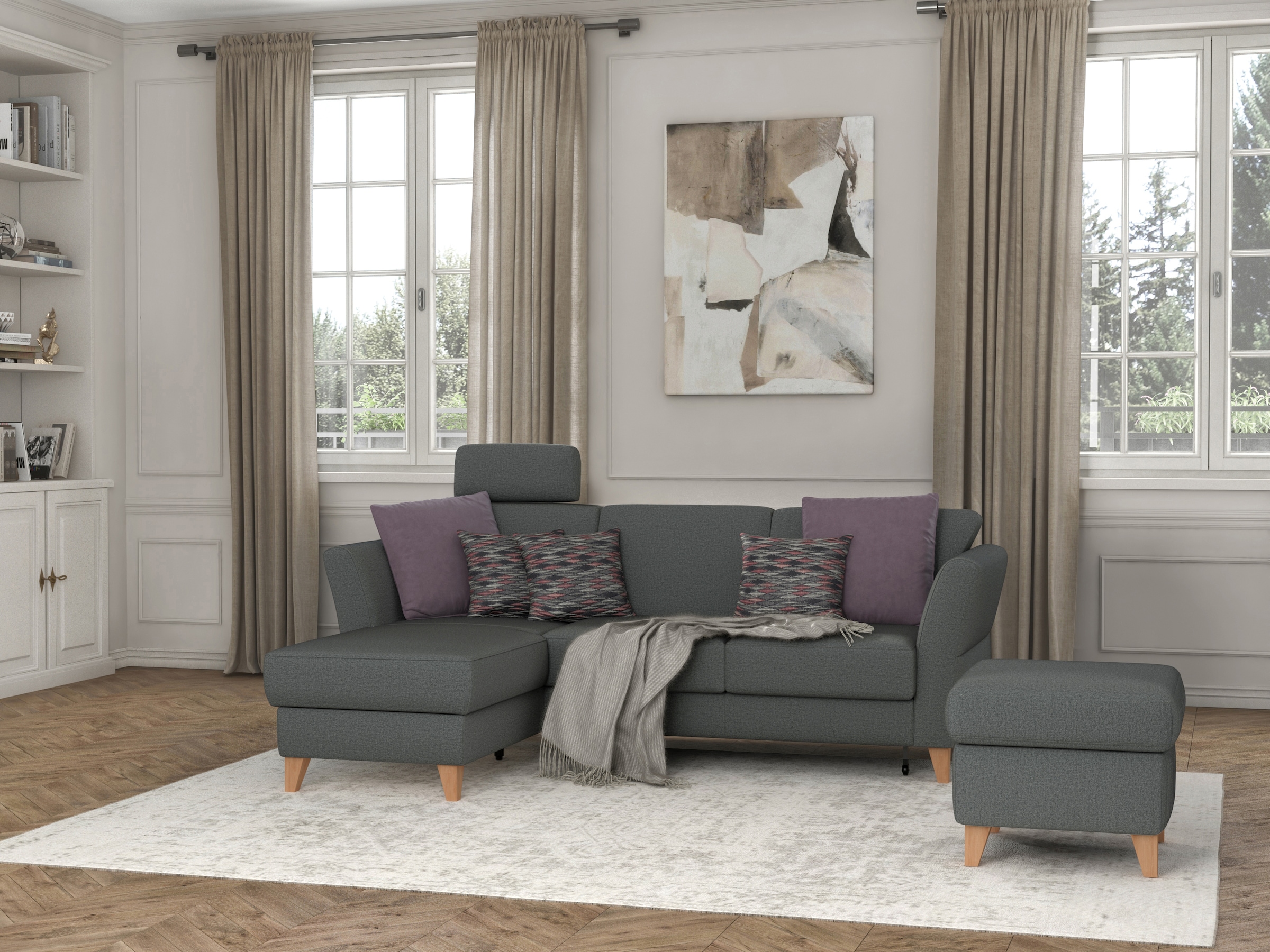 sit&more Ecksofa "Visby L-Form", Wahlweise mit Bettfunktion und Bettkasten, günstig online kaufen