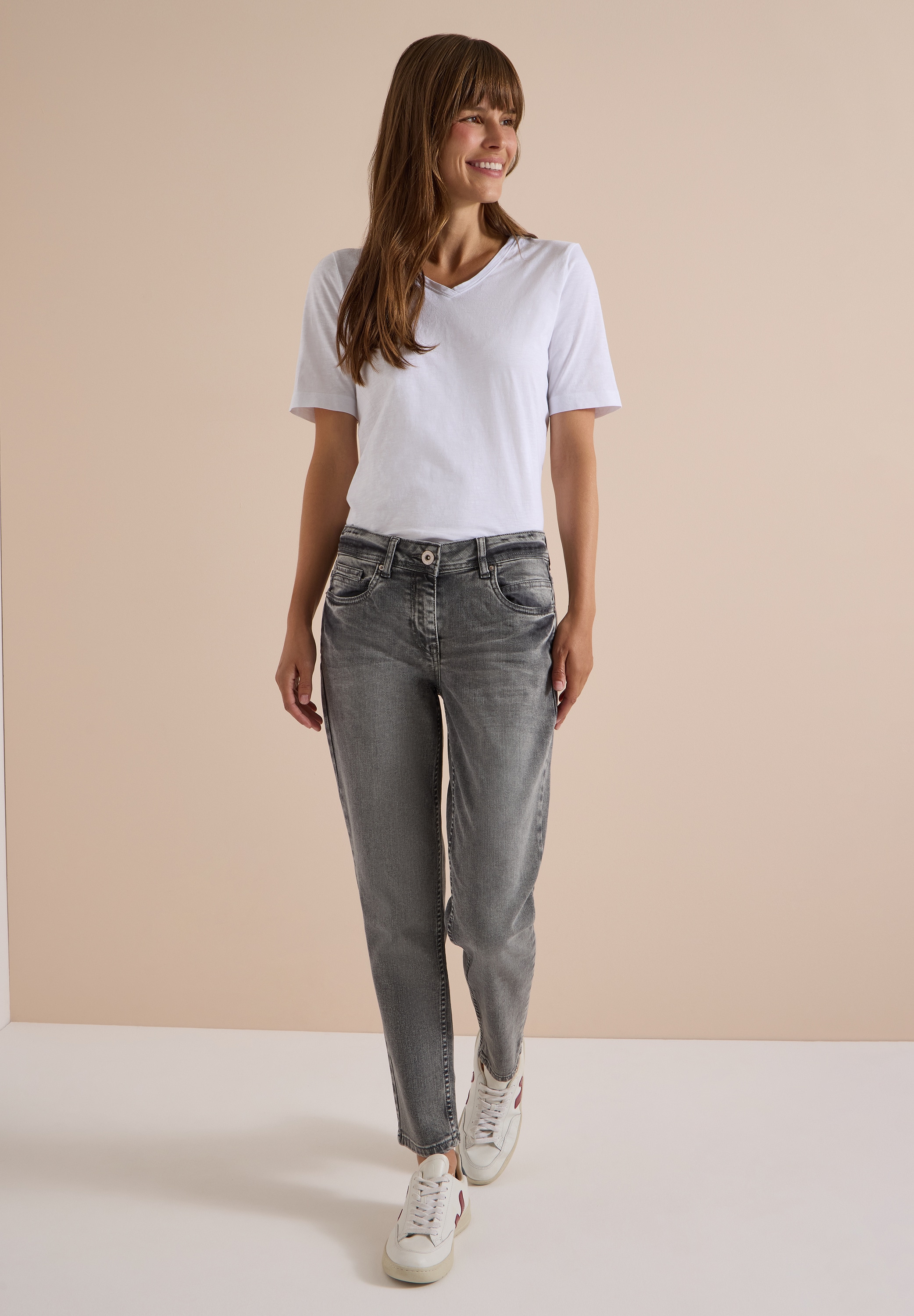 Cecil Regular-fit-Jeans mit hellgrauer Waschung