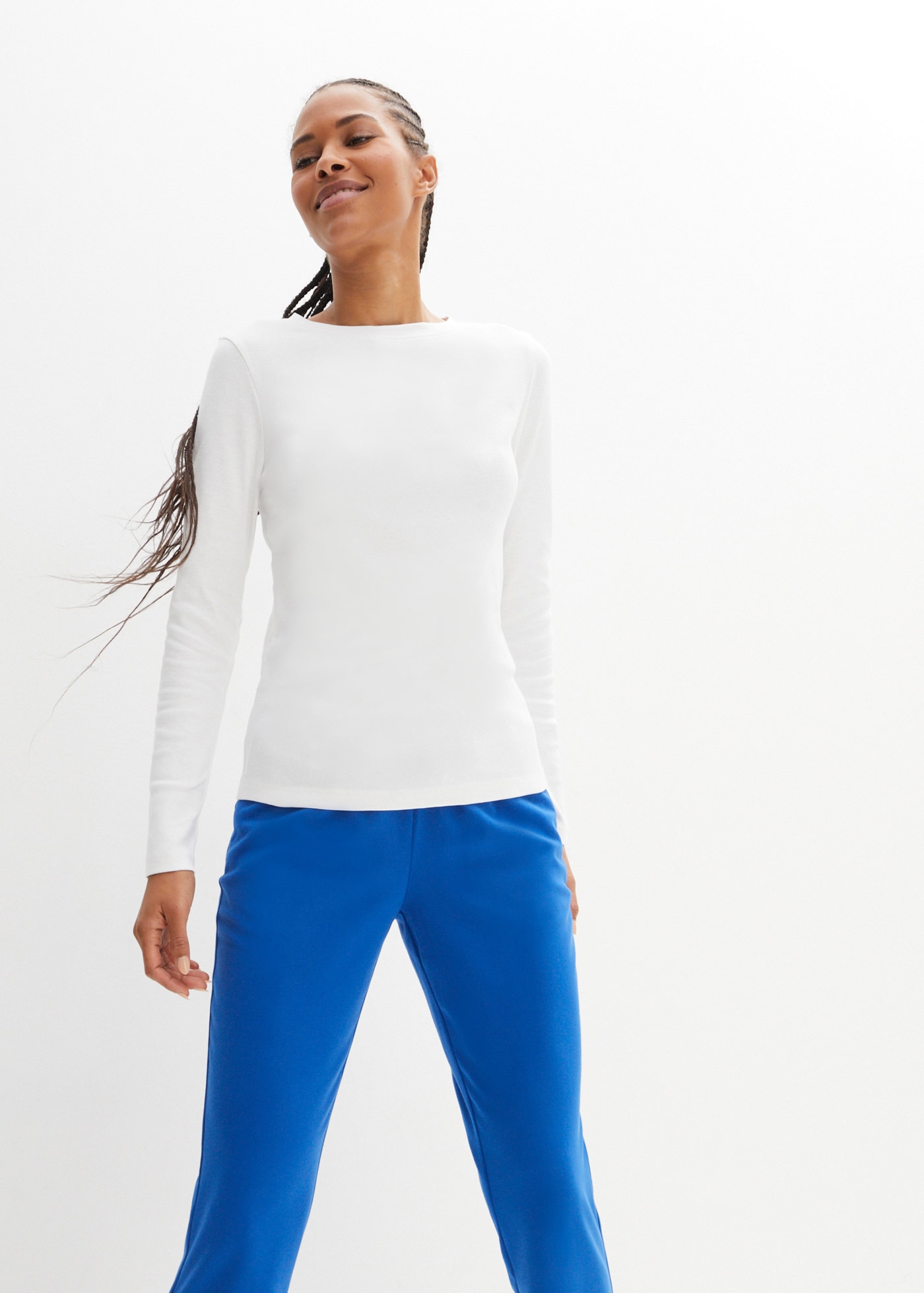 bonprix Langarmshirt eng anliegende Passform, lange Ärmel, Basic-Shirt
