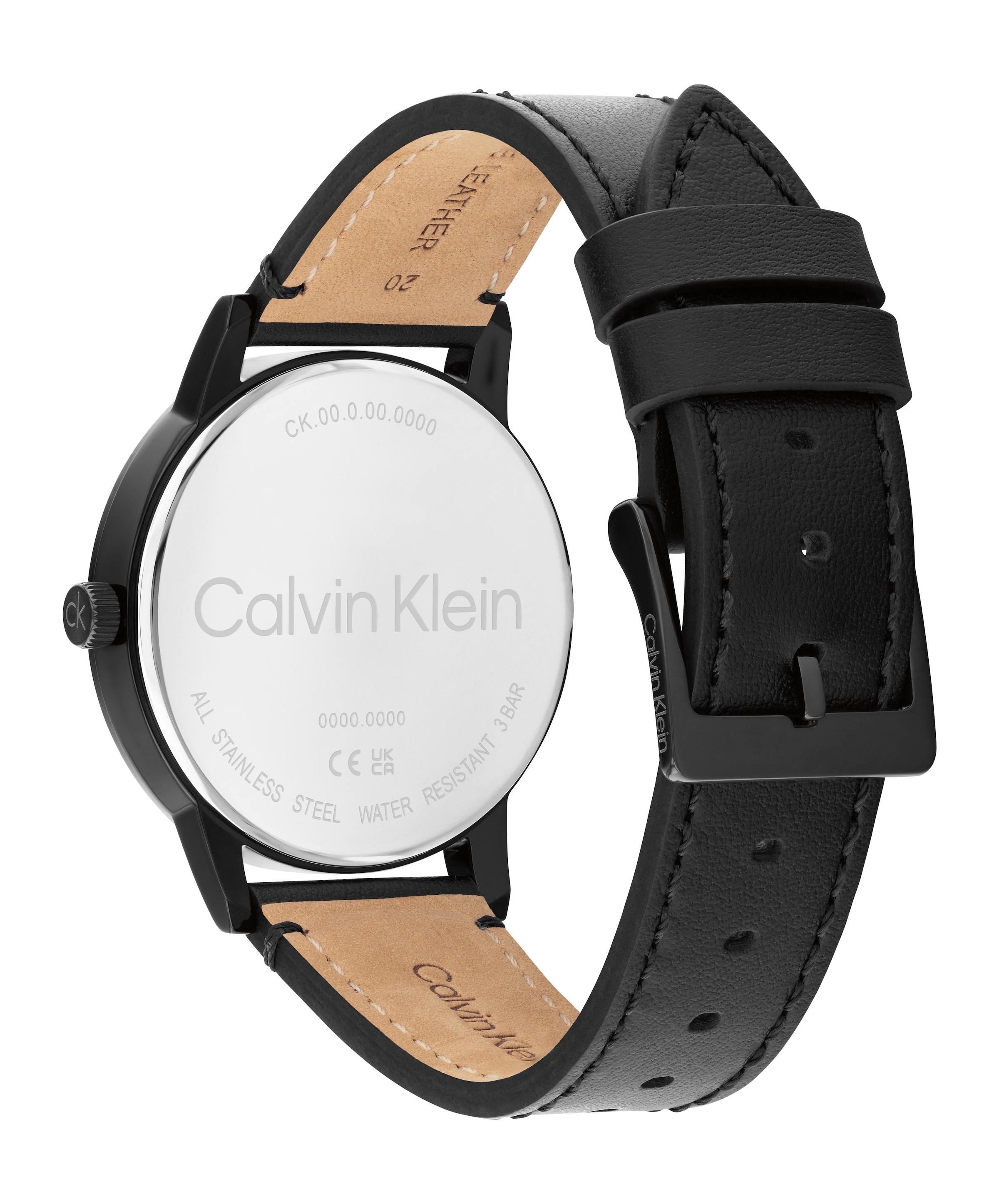 Calvin Klein Quarzuhr »CK Linked« Armbanduhr, Damenuhr, Lederarmband, analog