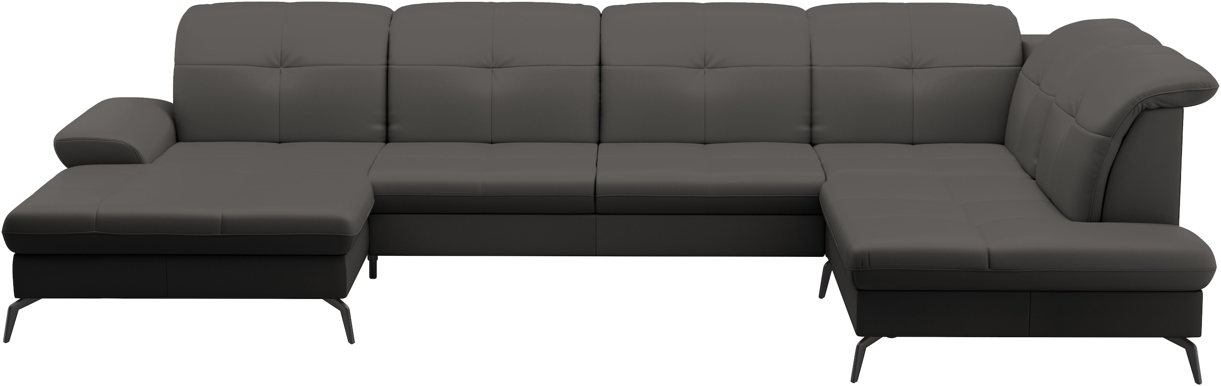 sit&more Wohnlandschaft »Amica, U-Form, inkl. Sitztiefenverstellung und Armteilverstellung«, wahlweise mit Kopfteilverstellung, Bettfunktion und Bettkasten
