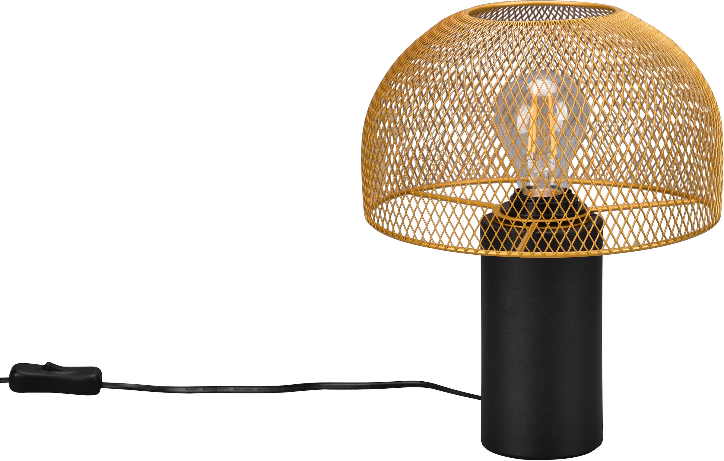 Leonique Tischleuchte »Unter der Haube«, 1 flammig-flammig, Pilzlampe  Tischlampe Schreibtischlampe Gitter Draht Schirm im Sale | BAUR