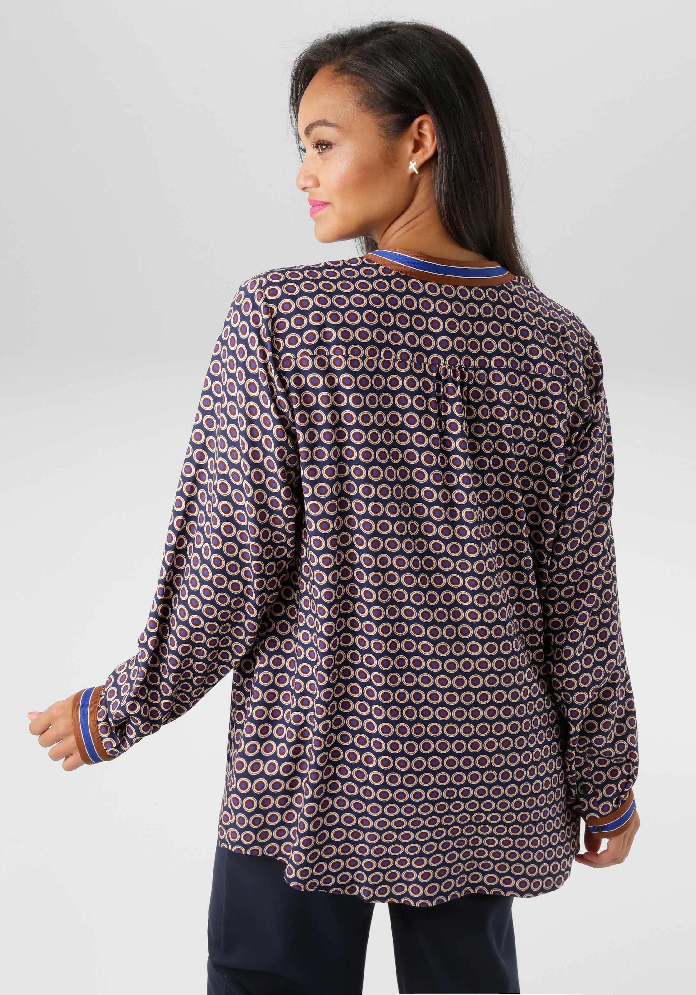 Aniston PLUS Schlupfbluse, extravaganter, graphischer Druck - NEUE KOLLEKTION