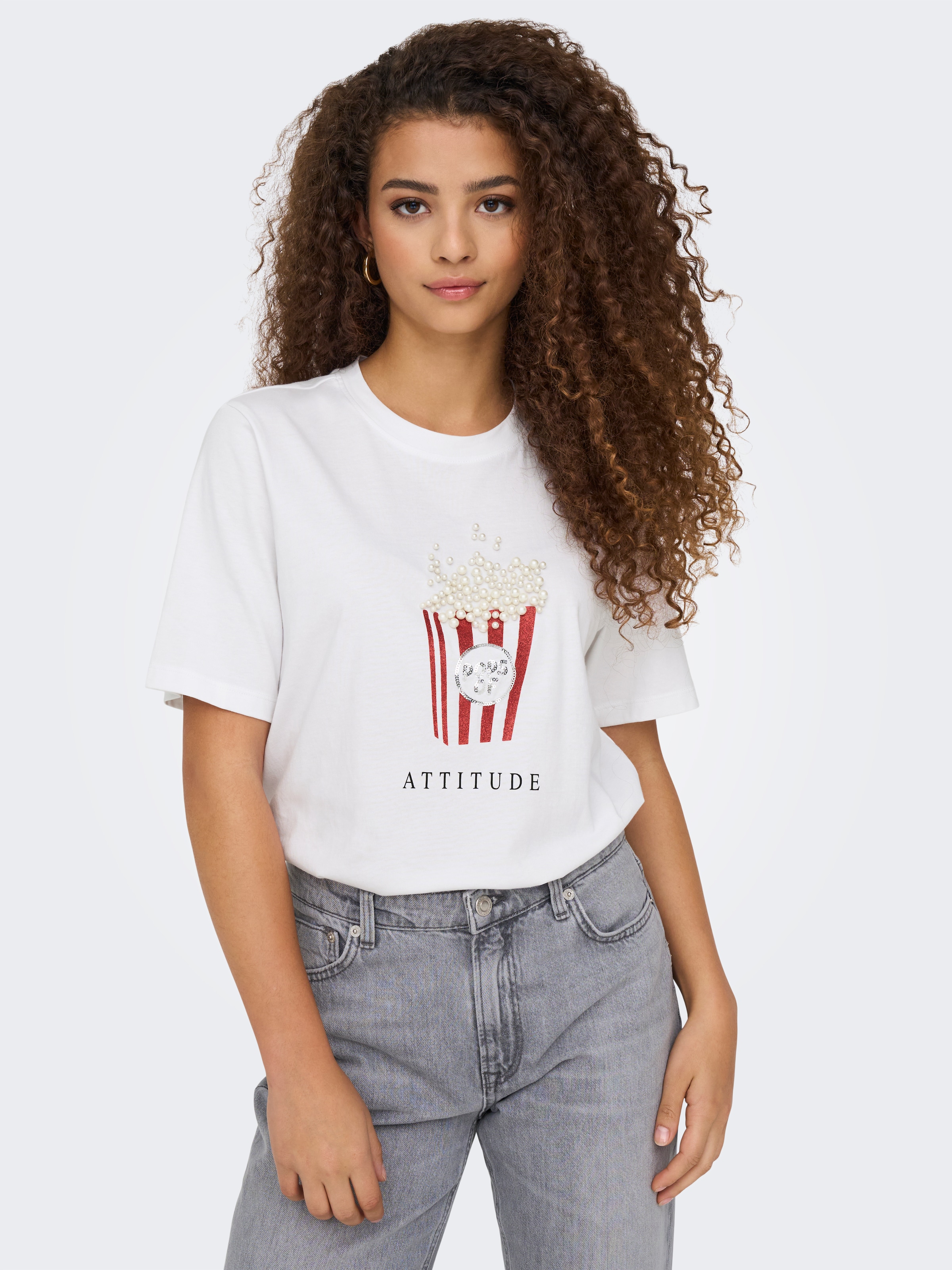 ONLY Kurzarmshirt »ONLBURST LIFE S/S POPCORN TOP BOX JRS«
