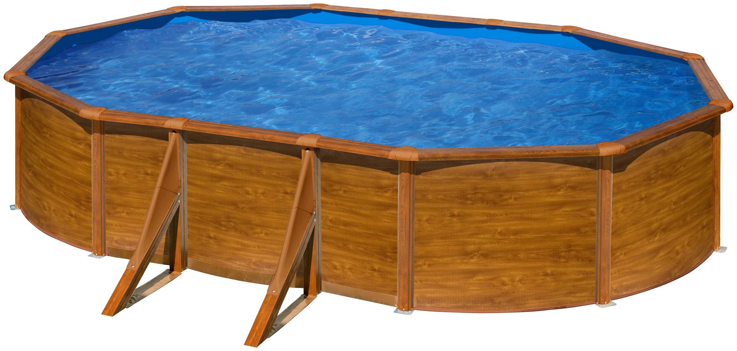 my POOL BWT Ovalpool, (Set, 5 tlg.), in moderner Holzoptik, Höhe 120 cm, verschiedene Größen