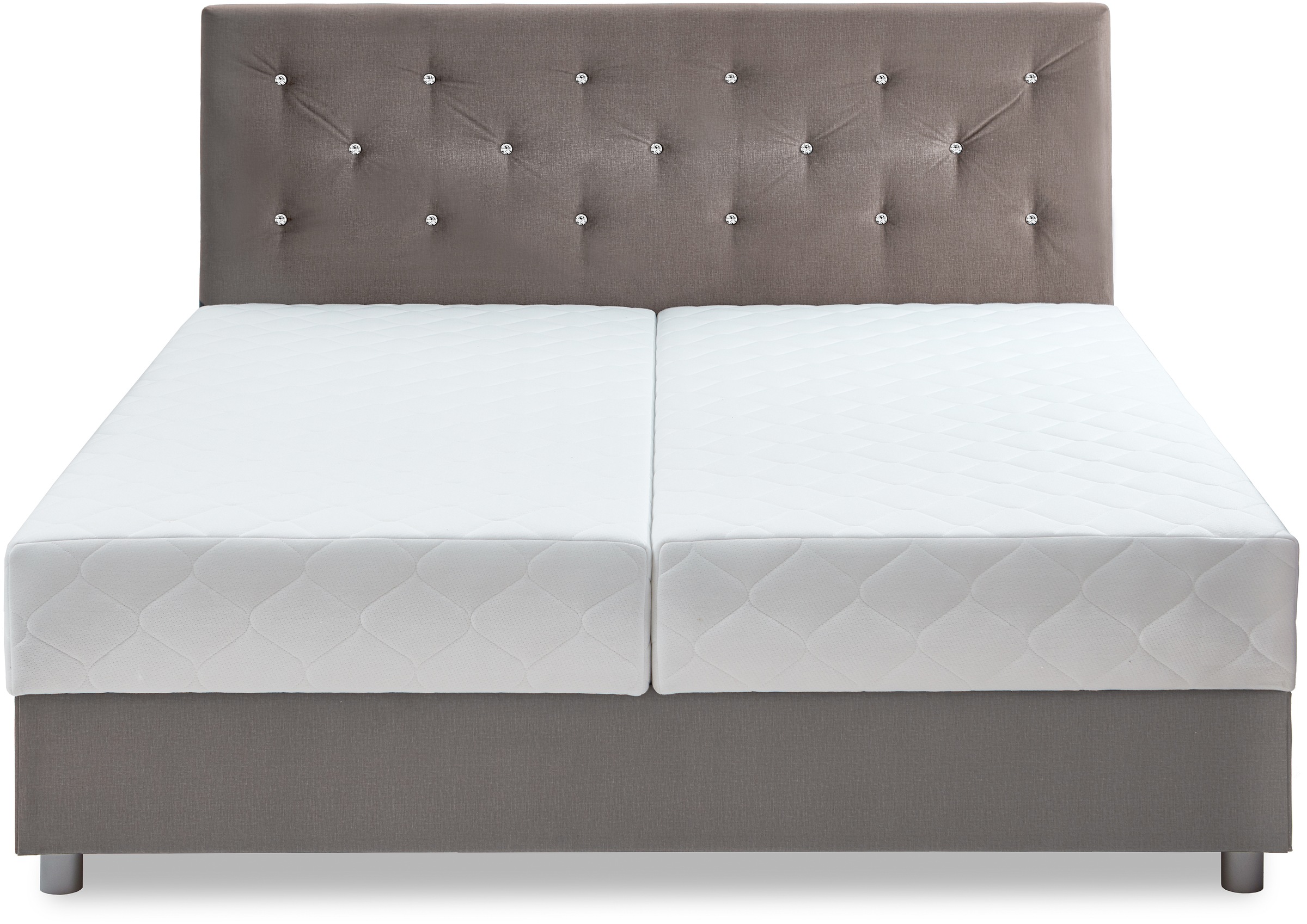 ATLANTIC home collection Boxbett »CELIA im hochwertiger Samtoptik«, mit Taschen-Federkernmatratze, Bettkasten und Strass-Steinen