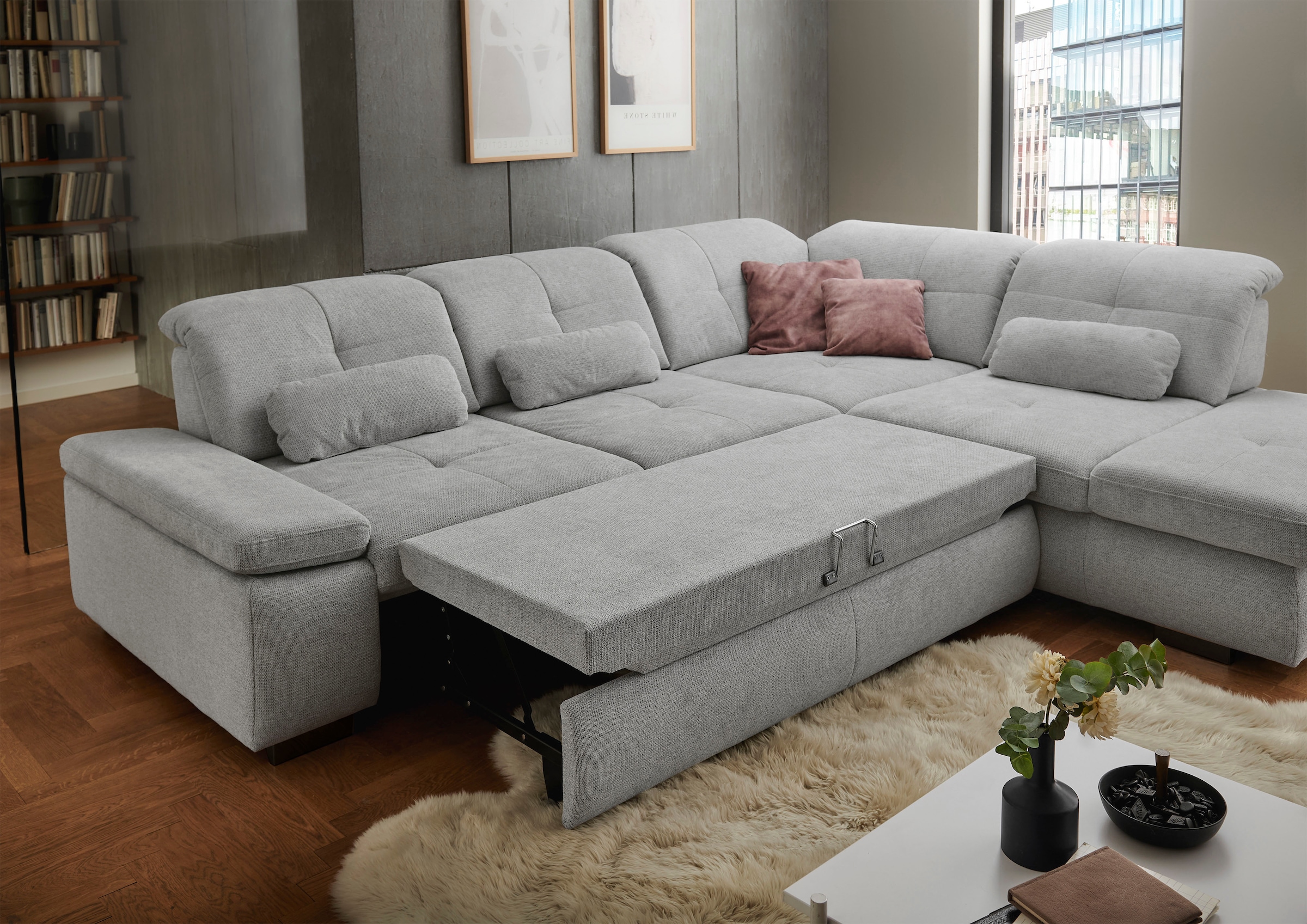 Die PlanBar Ecksofa »MP-IN16012 L-Form Kaltschaum-Polsterung«, inkl. Sitztiefenverstellung, optional mit Funktionen