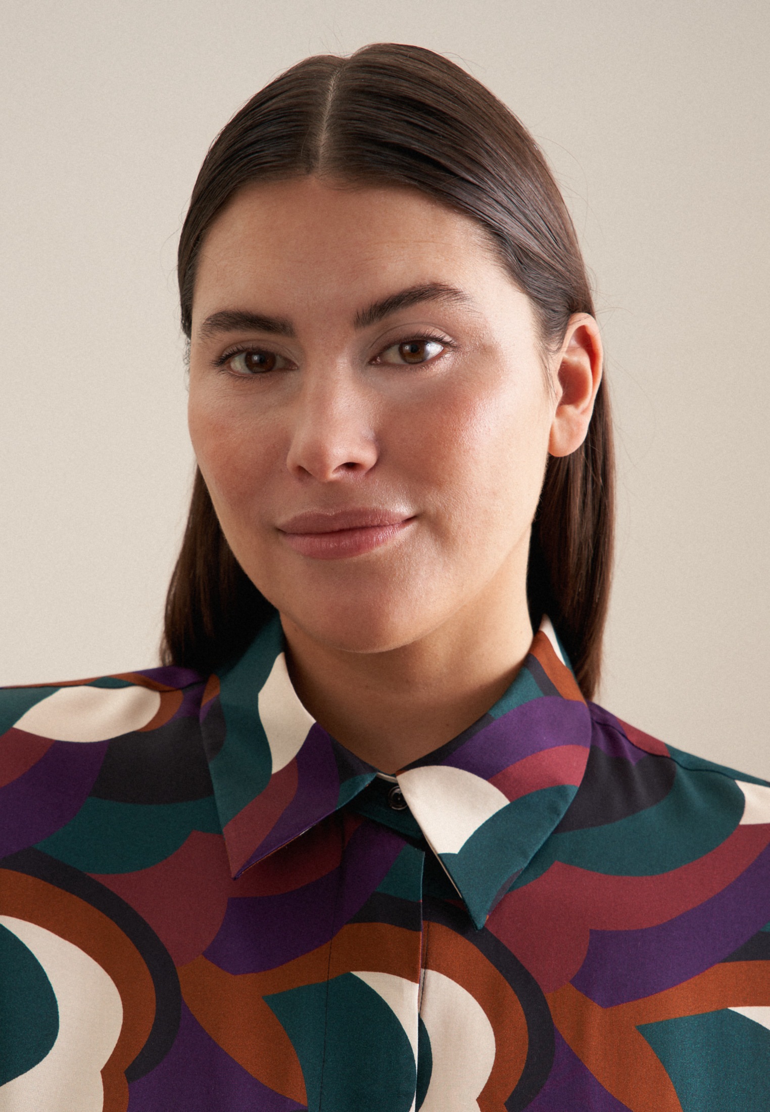 Thumbnail - seidensticker Sommerkleid "Schwarze Rose" 1/1 Kragen Druck