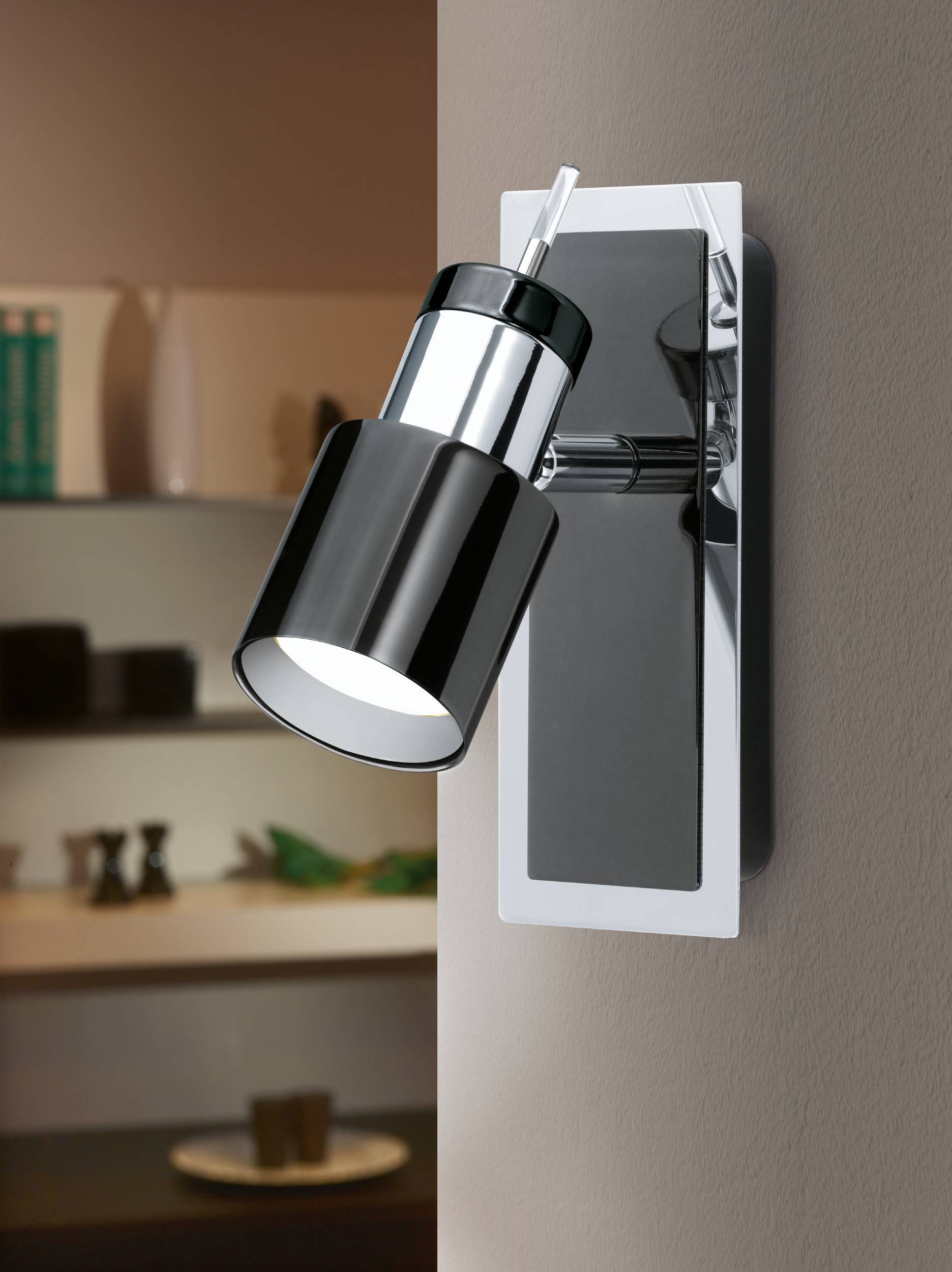 EGLO Deckenleuchte »Davida 1 Deckenlampe, Deckenspot aus Metall, Wohnzimmerlampe, GU10« GU10 1 Stk. Spot - L16,5 x B7 cm - nickel-nero - 1X4,6W inkl.