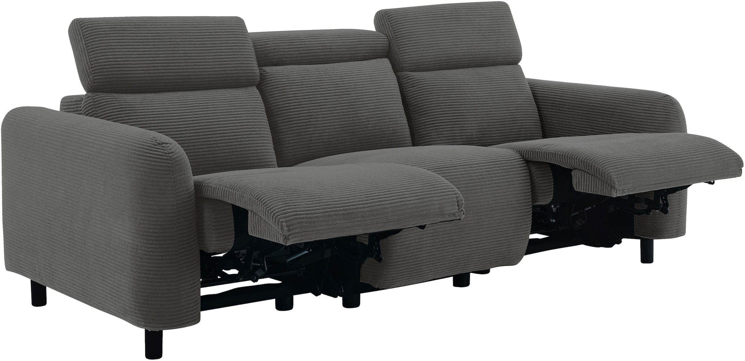OTTO home 3-Sitzer »SKAANE Cord-Sofa, 229 cm, manuelle u. elektrische Relaxfunktion« Relax-Funktion in 2 Sitzen, Kopfteilverstellung, Federkernpolsterung