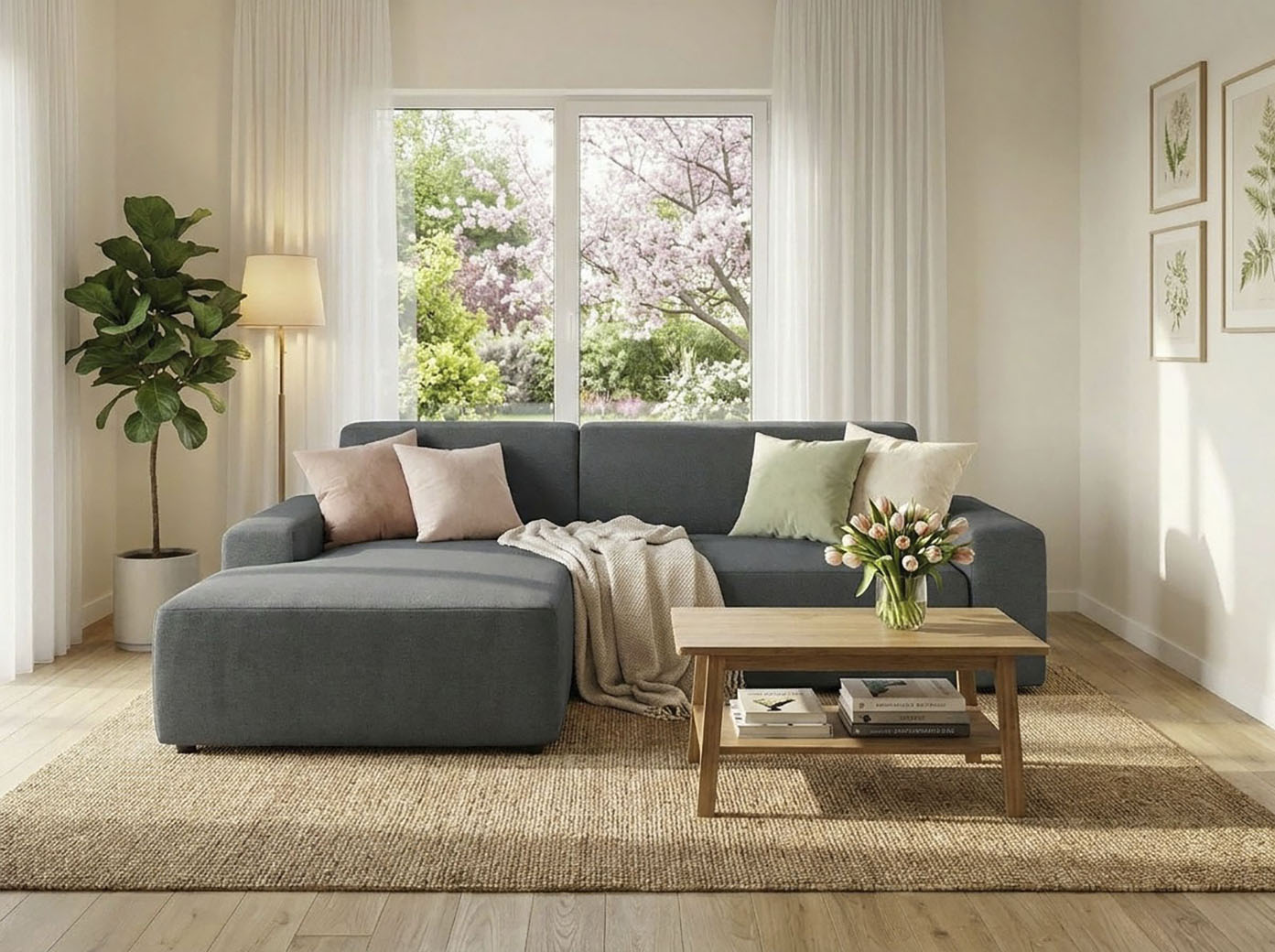 TRENDMANUFAKTUR Ecksofa "Wien, wahlweise mit Sitzvorschub und Bettkasten, Breite 246 cm" L-Form, in trendigem Cordstoff