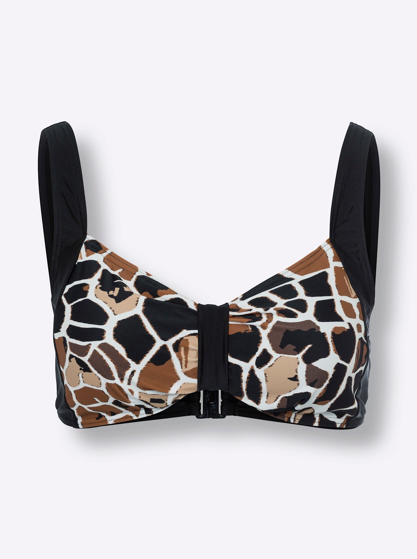 Bustier-Bikini-Top, Damen, Gr. 38, Cup C, beige (champagner, schoko, bedruckt), Elasthan, Polyamid, Bikini-Oberteile 3