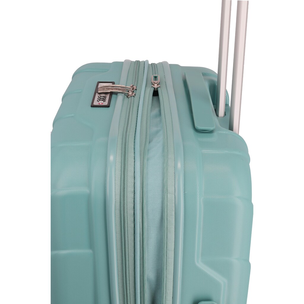 travelite Hartschalen-Trolley »Kalisto, 67 cm, aqua«, 4 Rollen, mit Volumenerweiterung;