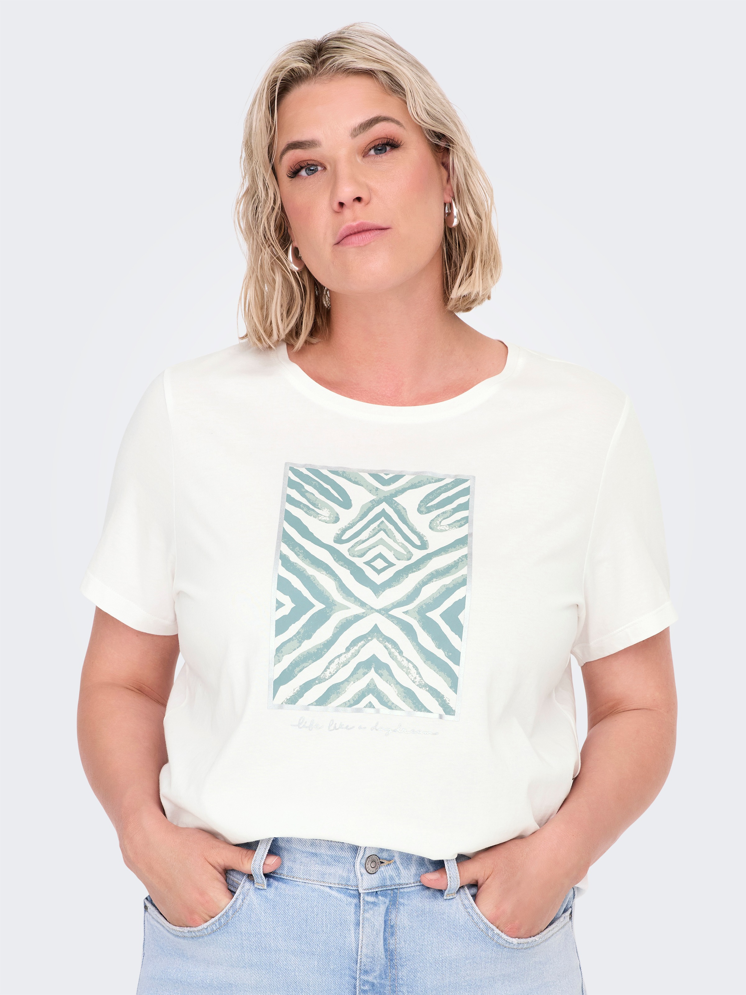 ONLY CARMAKOMA Kurzarmshirt "CARBOOSTERY LIFE SS REG TEE JRS BS" günstig online kaufen