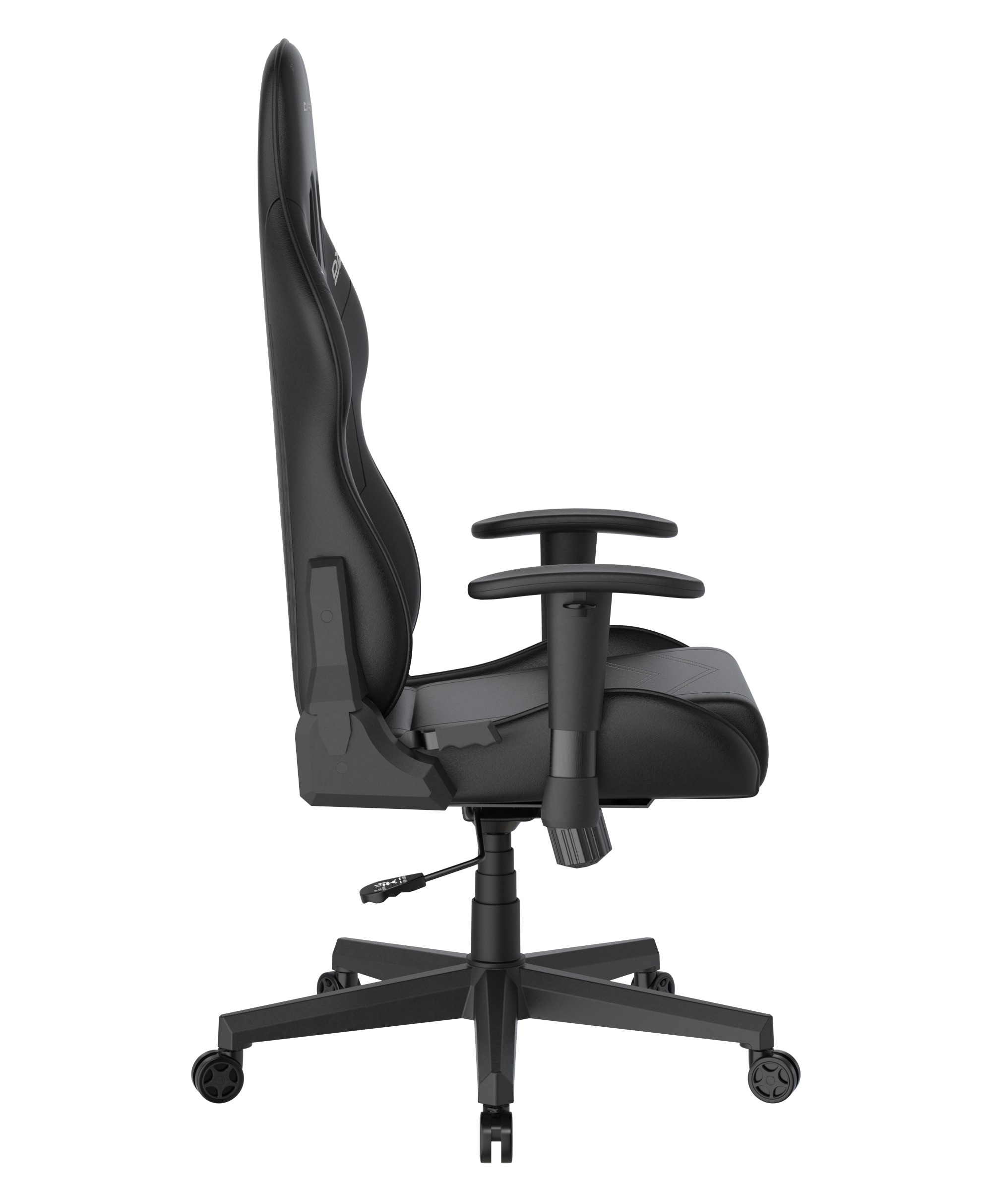 DXRacer Gaming-Stuhl »Prince Gaming Chair Regular L, PVC, schwarz schwarz mit weißen Nähten«