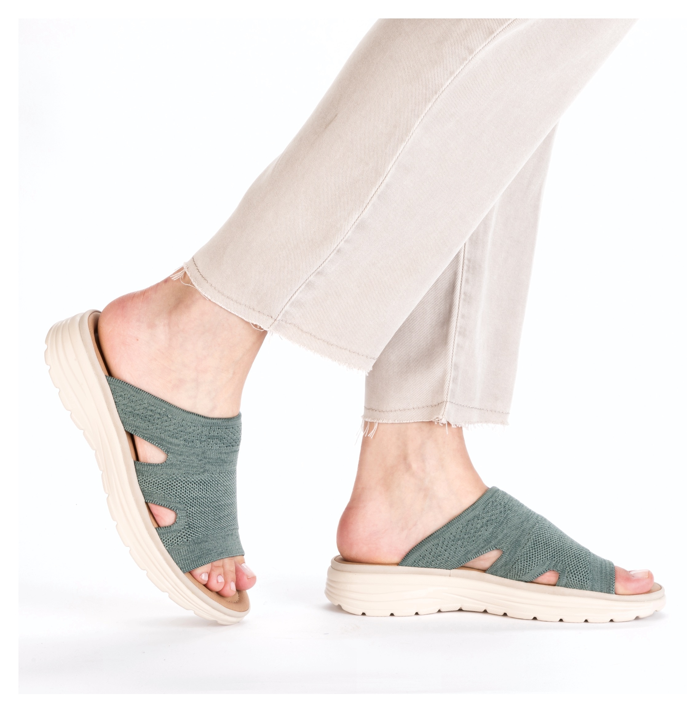 Rieker Pantolette, Sommerschuh, Hausschuh, Schlappen, Strandschuh mit Fußbett