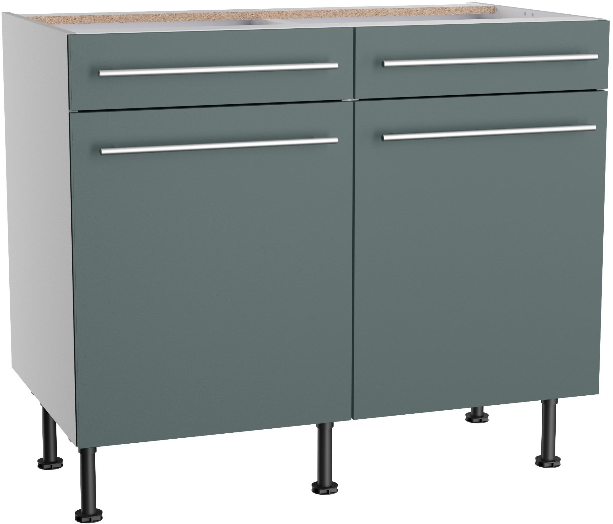 KOCHSTATION Unterschrank "KS-Bern2", Breite 100 cm, 2 Türen, 2 Schubkästen, günstig online kaufen