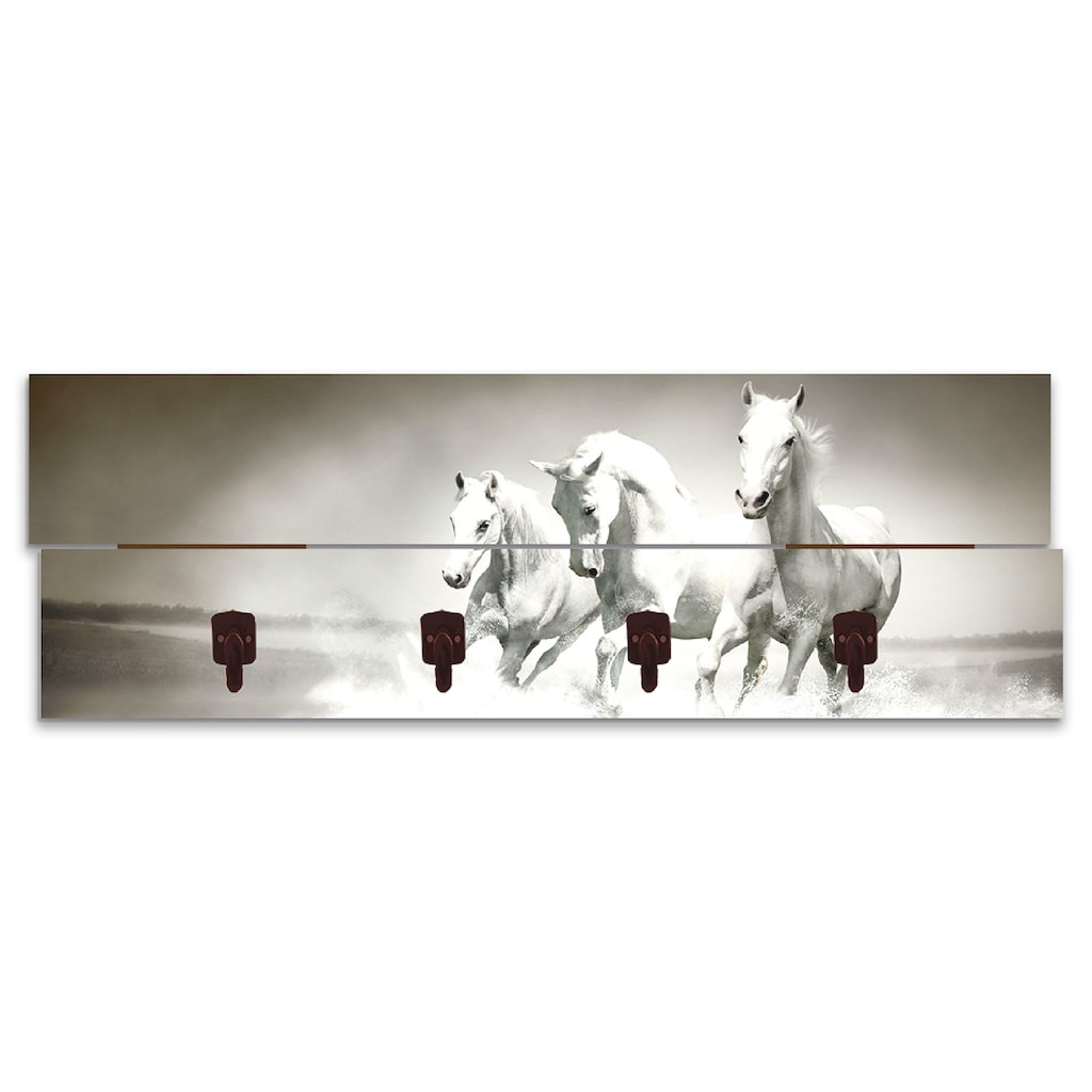 Artland Garderobenleiste »Herde von weißen Pferden«