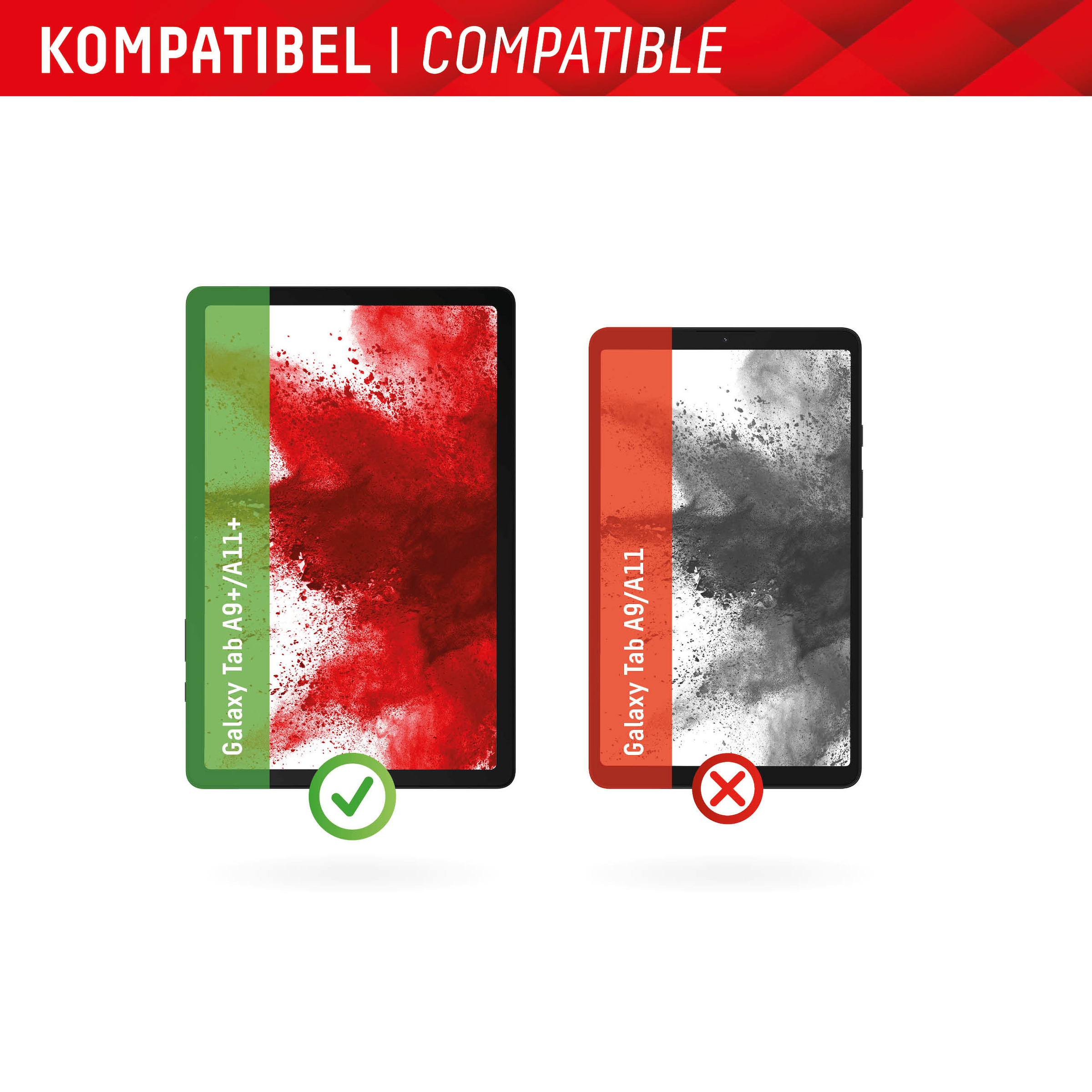 Displex Displayschutzglas »Tablet Glass« für Samsung Galaxy Tab A9+;Samsung Galaxy Tab A11+ Bildschirmschutz, Schutzglas, Splitterschutz, kratzfest