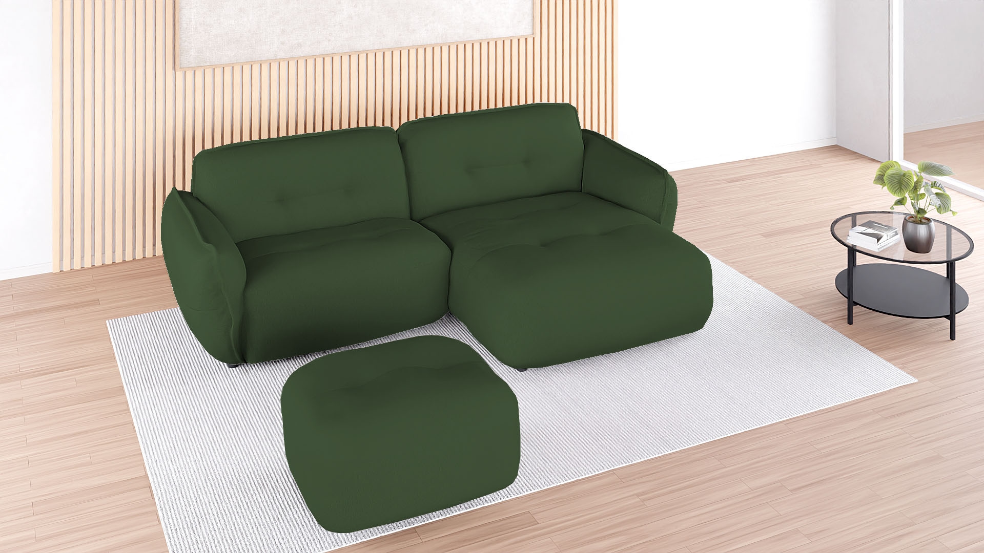 BETYPE Polsterhocker "Be Fluffy" softer Sitzkomfort, moderner Kedernaht, hochwertiger Bezugsstoff