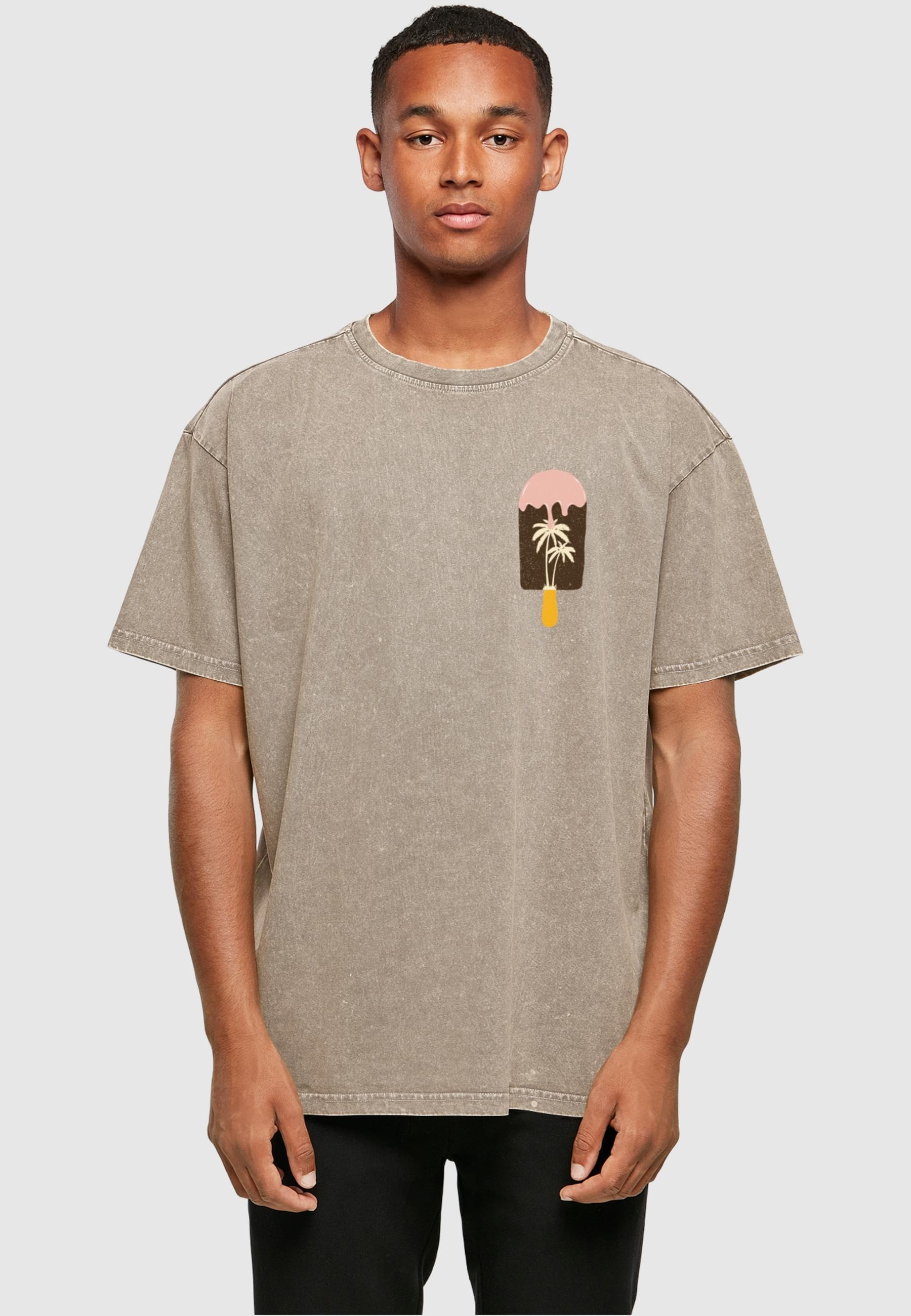 Merchcode T-Shirt »Merchcode Herren Summer - Icecream Acid Washed Oversize Tee«, (1 tlg.)