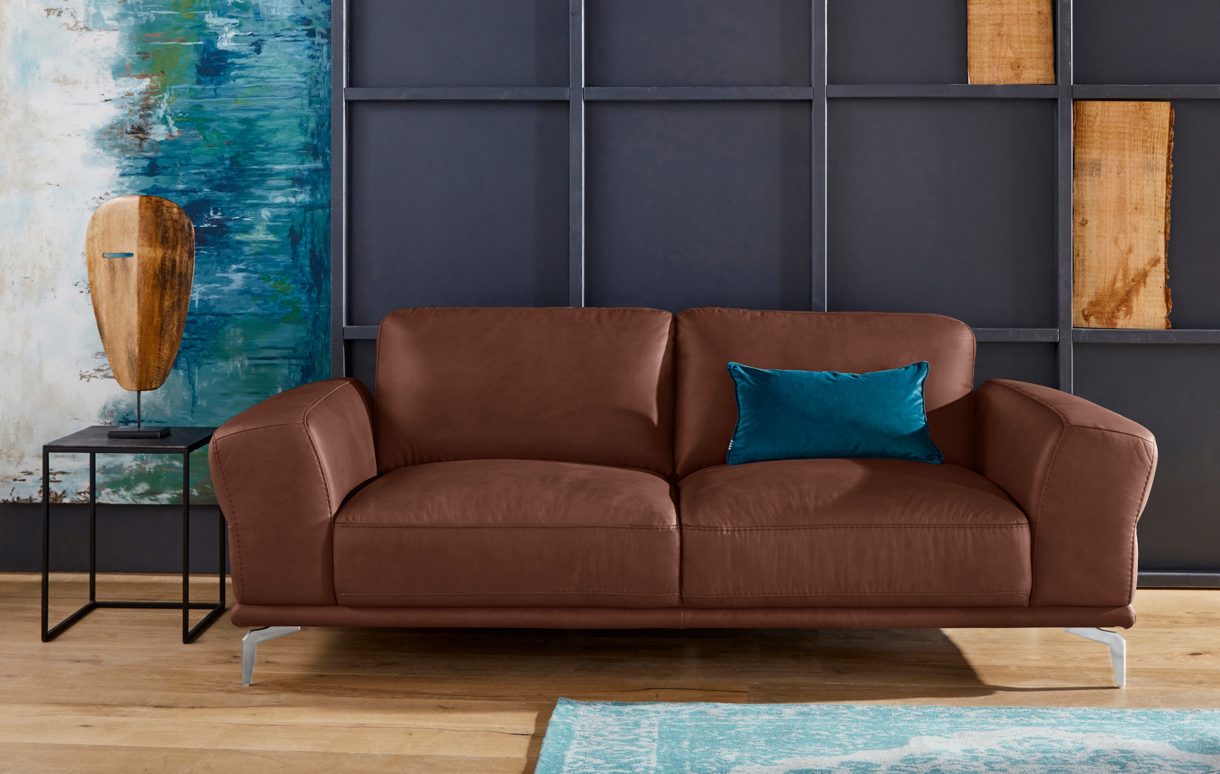 W.SCHILLIG 2,5-Sitzer "montanaa Designsofa mit erstklassigem Sitzkomfort, Ferderkern" mit Metallfüßen in Chrom glänzend, Breite 212 cm