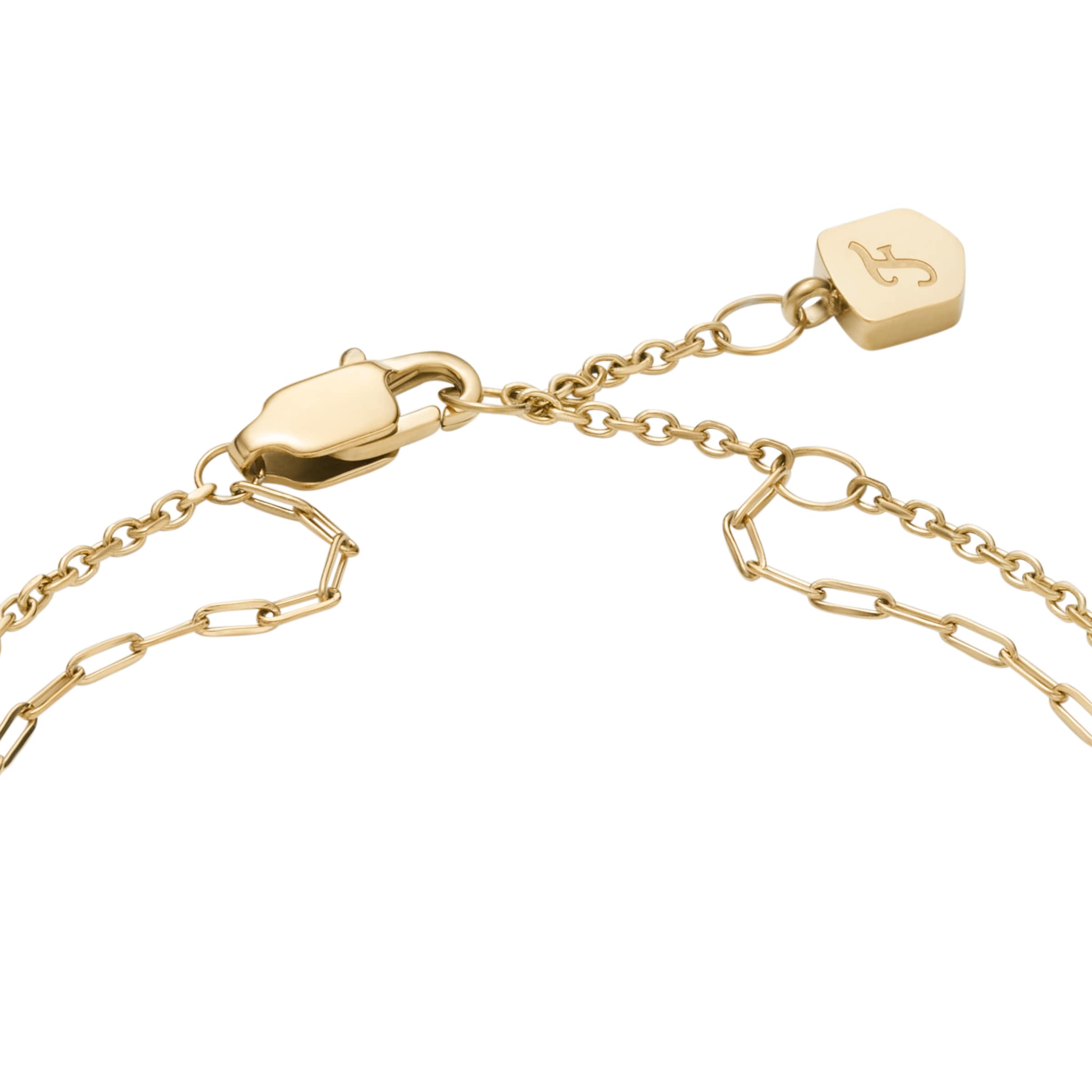 Fossil Armband »Schmuck Geschenk Edelstahl Armschmuck ELLIS Layering« mit Zirkonia (synth.)