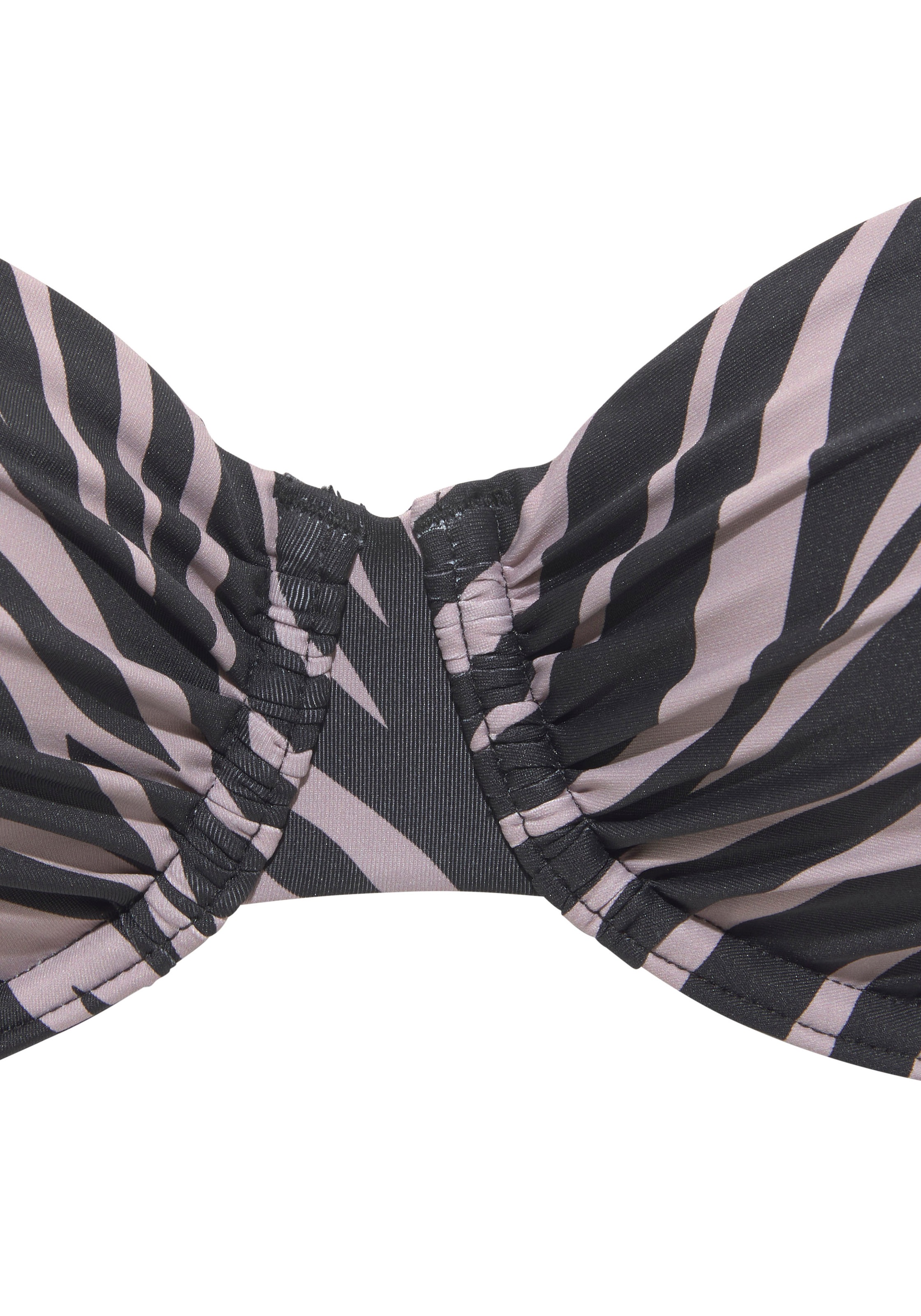 Bügel-Bikini-Top LASCANA "Kaa", Damen, Gr. 36, Cup E, schwarz (schwarz, bedruckt), Recycling-Polyamid, Bikini-Oberteile, im Animal-Design 3
