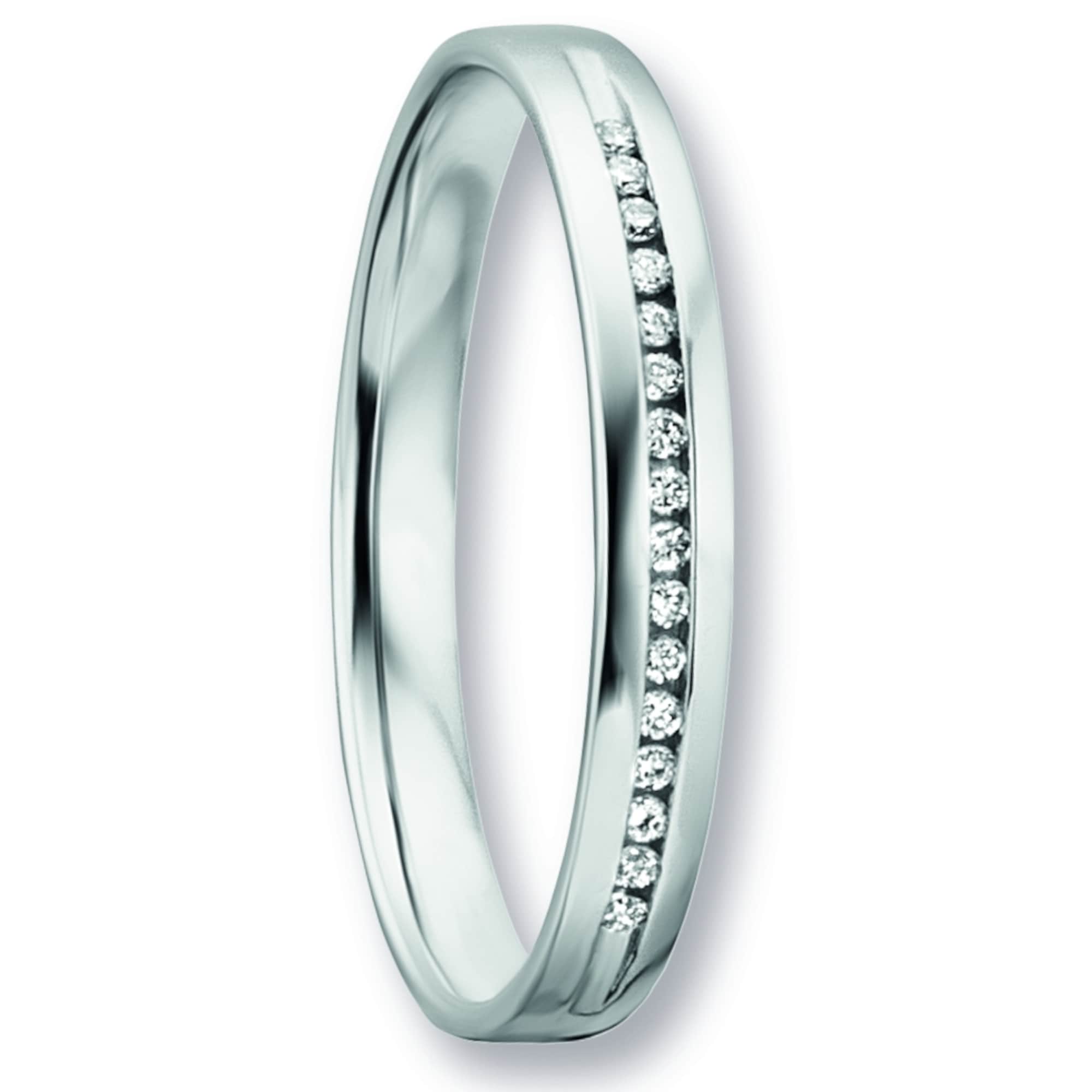 Diamantring ONE ELEMENT "0.07 ct Diamant Brillant Ring aus 585 Weißgold" Gr. 56, silber, Fingerringe, Damen, 56, 0,07 mit Diamant, Diamanten Gold Weißgold 585, Diamanten, Gold, Weißgold 585, Diamantring, Klassische Eleganz – veredelt mit funkelndem Diaman