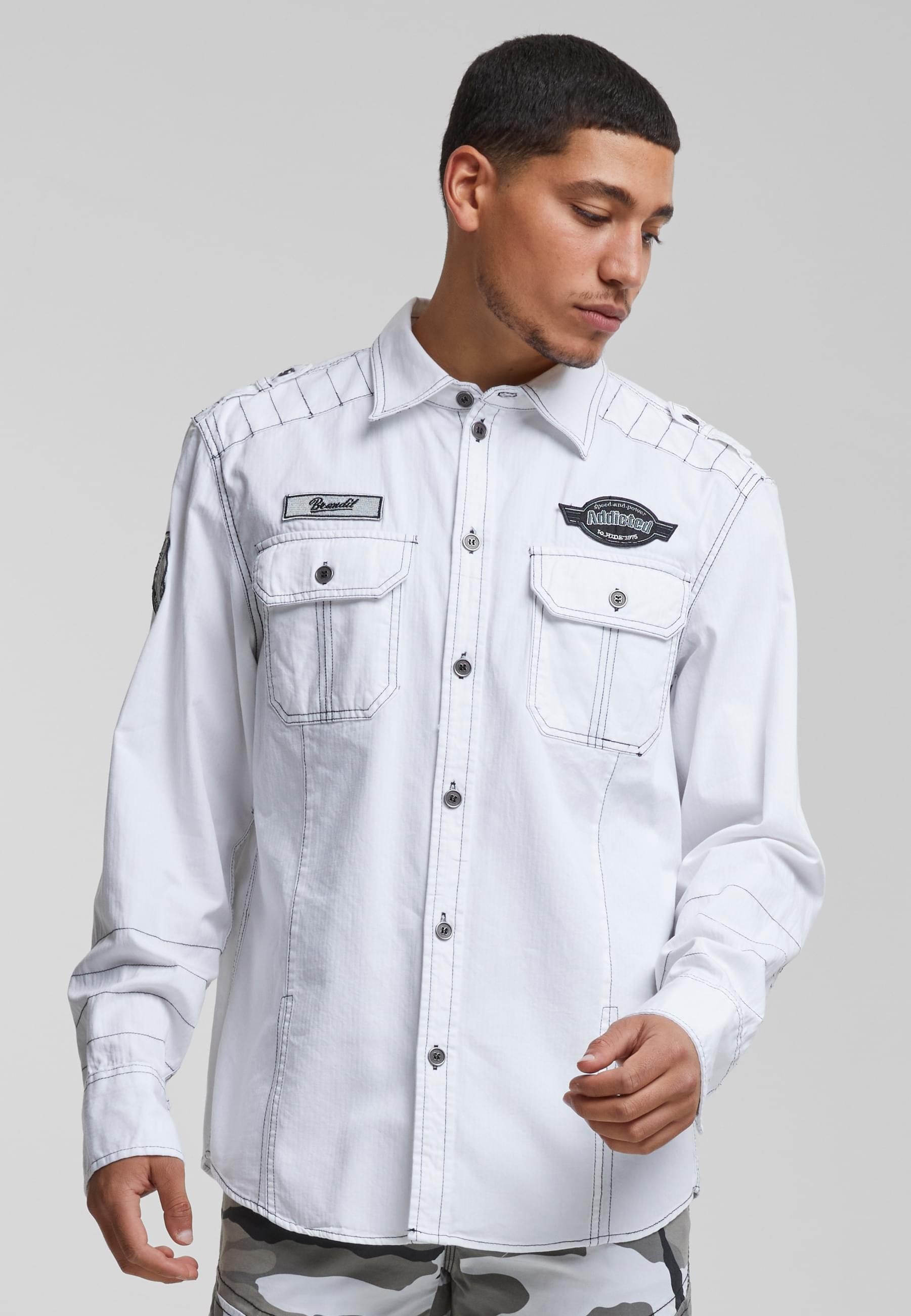 Brandit Langarmhemd »Brandit Herren Luis Vintageshirt«, (1 tlg.)